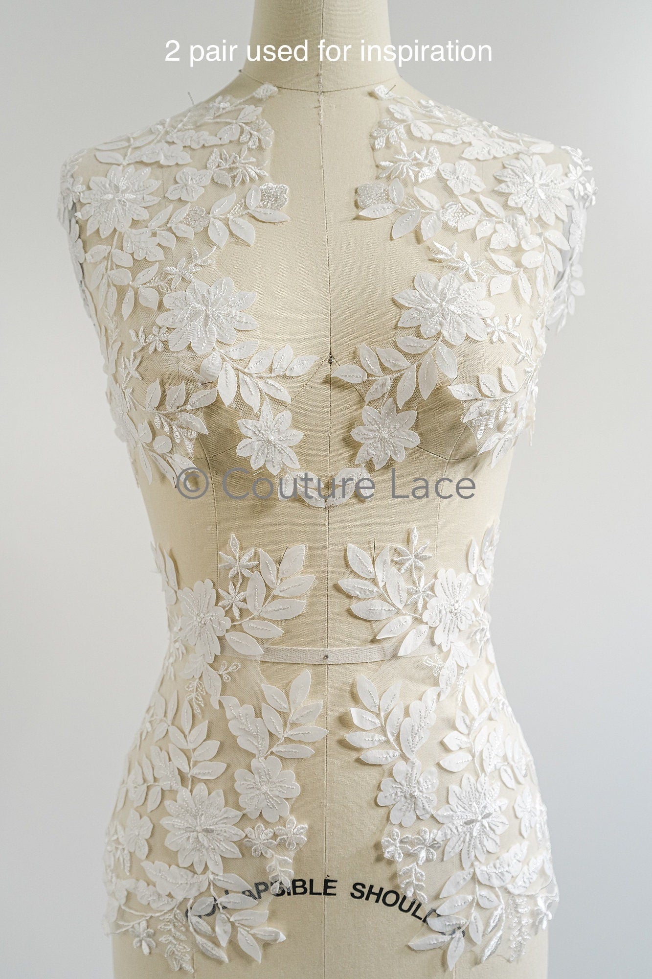 Hochzeit Kleid Spitze Applikation / Perlen Braut Aufnäher / 3D Perlen Blumen Applikation / Braut Applikation Blatt / A23-342