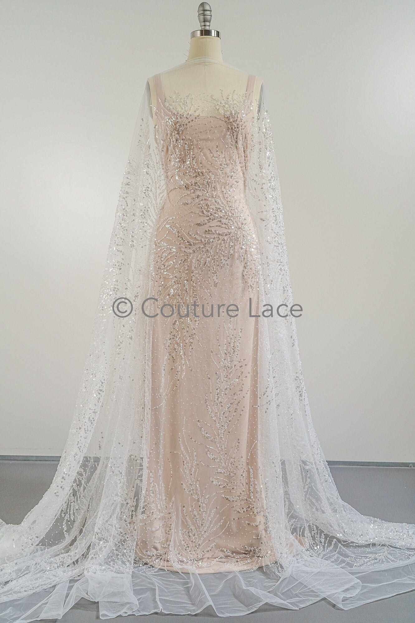 Perlen Spitzenstoff Off-White/ Perlen Brautkleid Spitze/ Couture Spitze mit Perlen/ Perlen Spitze// L23-544