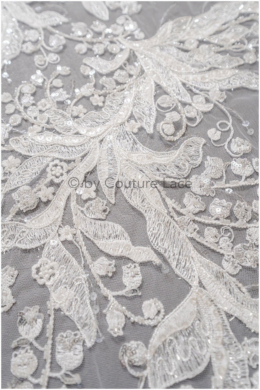 Perlen Spitzenstoff Off-White/ Couture Spitze mit Perlen/ Braut Spitzenstoff/ Perlen Spitze// L23-546