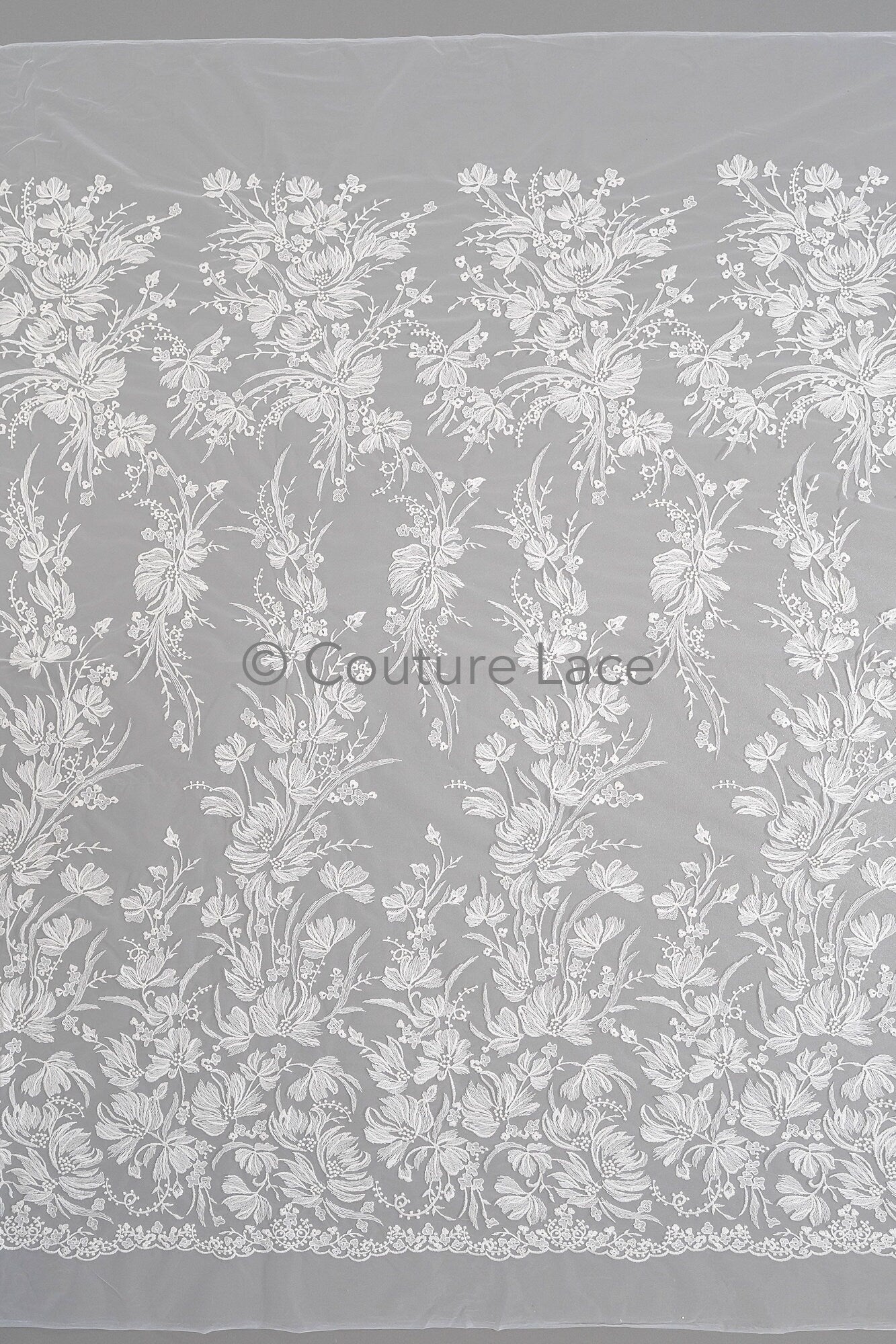 Blumen Braut Spitze Off-White/ Brautspitze/ Blumen Hochzeit Spitze/ Couture Spitze// L23-547