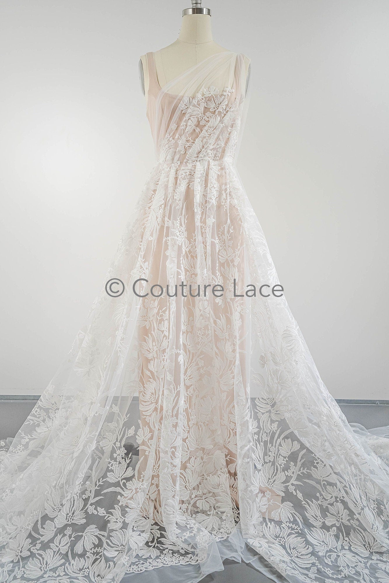 Blumen Braut Spitze Off-White/ Brautspitze/ Blumen Hochzeit Spitze/ Couture Spitze// L23-547
