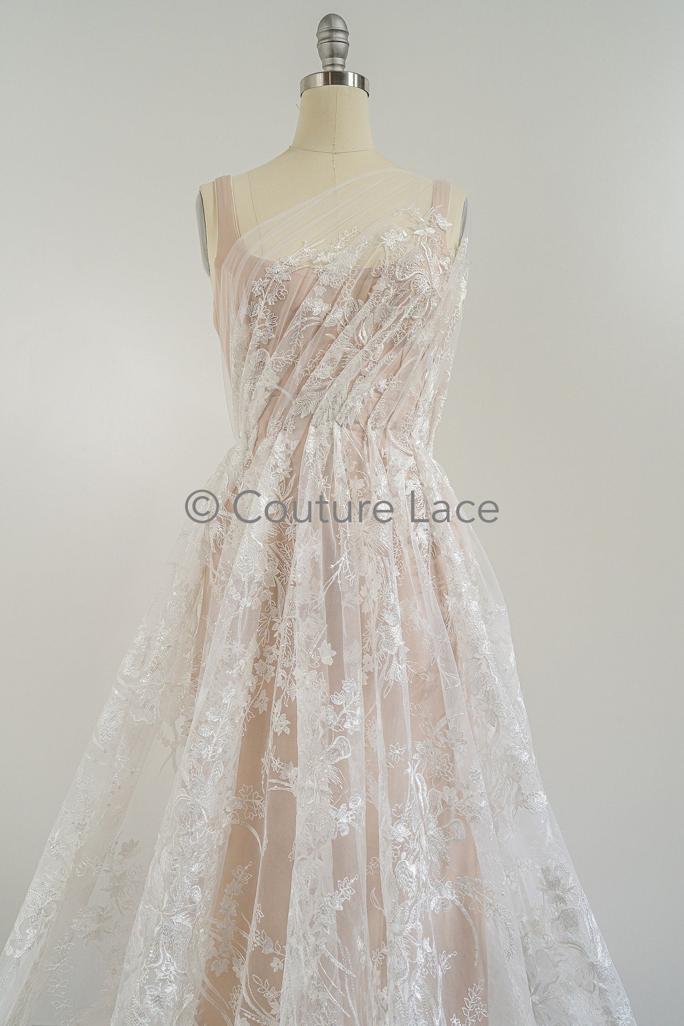 Blumen Braut Spitze Off-White/ florale Brautspitze/ Blumen Hochzeit Spitze/ Couture Spitze// L23-551