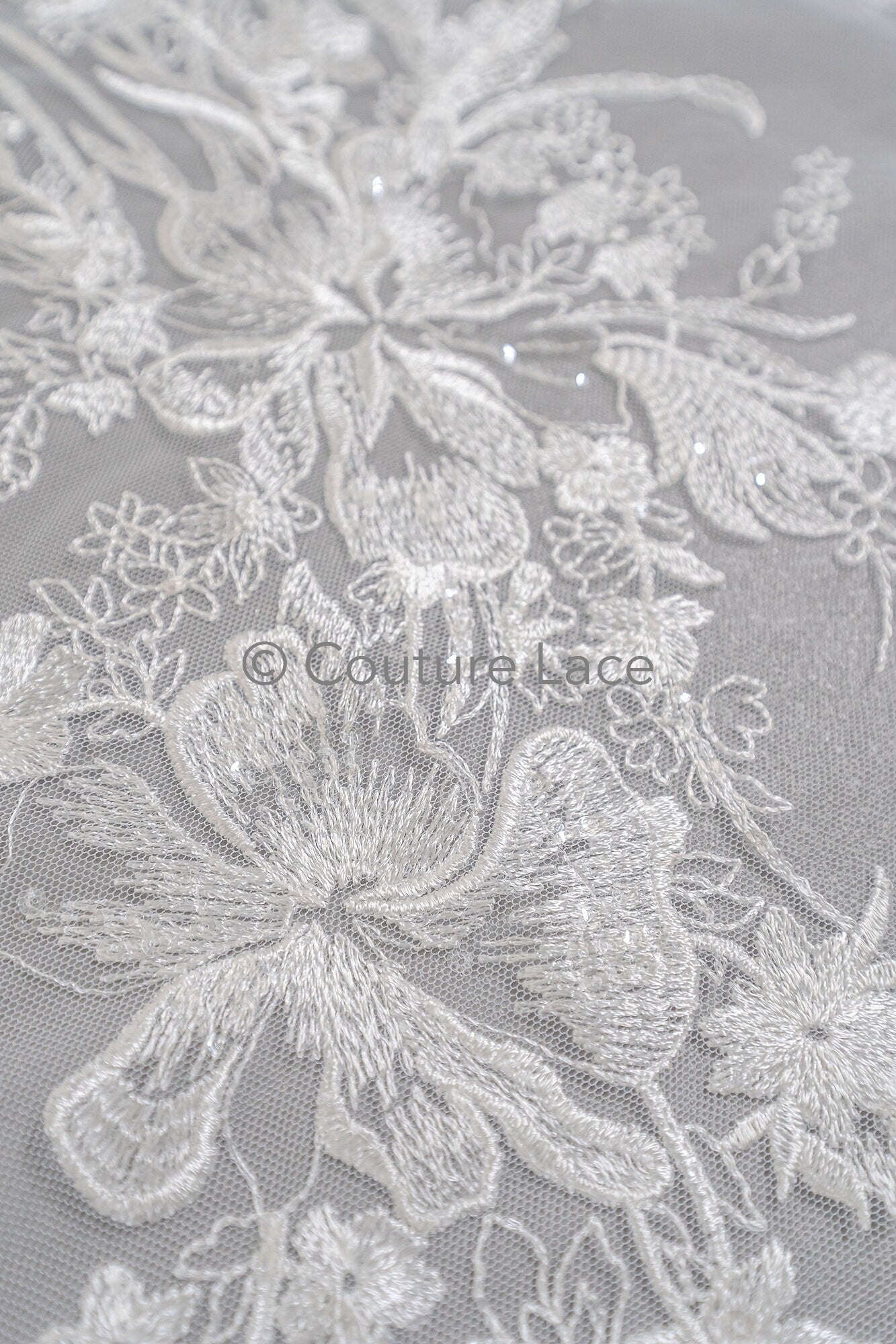 Blumen Braut Spitze Off-White/ florale Brautspitze/ Blumen Hochzeit Spitze/ Couture Spitze// L23-551