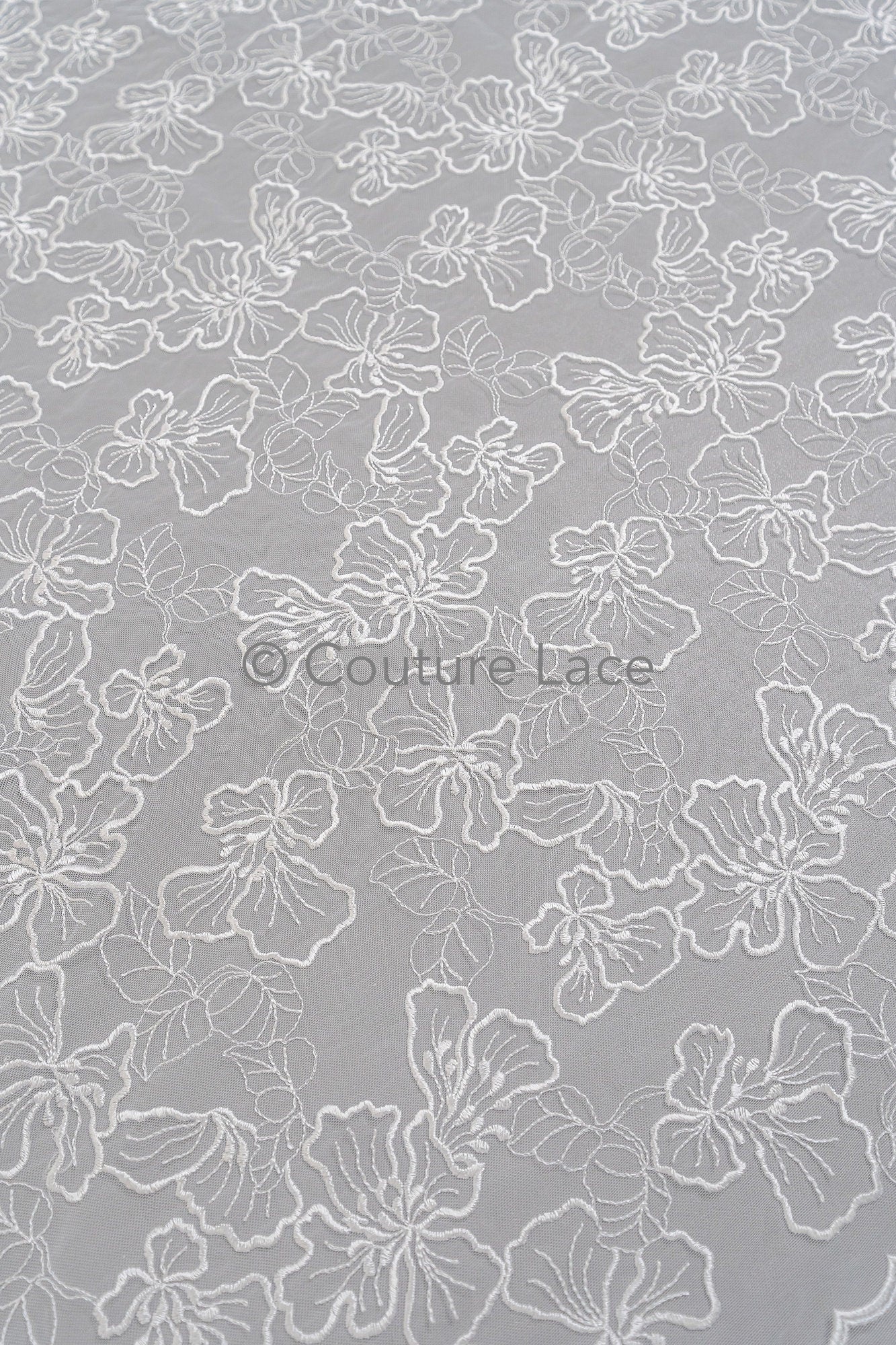 Blumen Braut Spitze Off-White/ Brautspitze mit Blumen/ Blumen Hochzeit Spitze/ Couture Spitze// L23-555