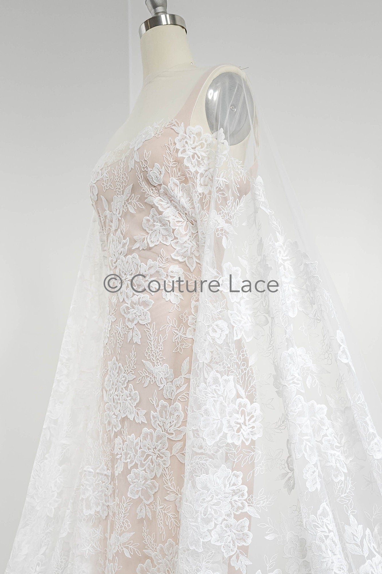 Blumen Braut Spitze / Braut Spitze Material / off-white Braut Spitze / Blumen Hochzeit Spitze / Couture Spitze / / L23-589
