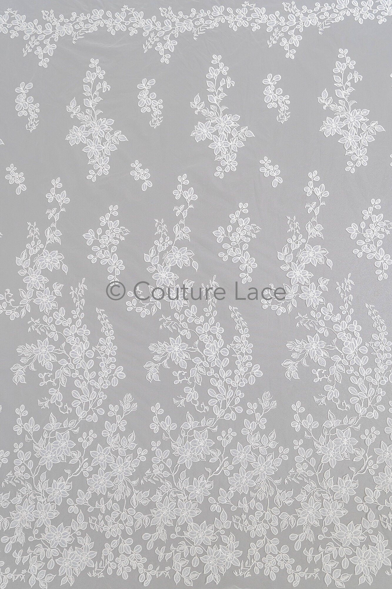 Blumen Braut Spitze Off-White/ Brautspitze mit Blumen/ Hochzeit Spitze/ Couture Spitze// L23-591