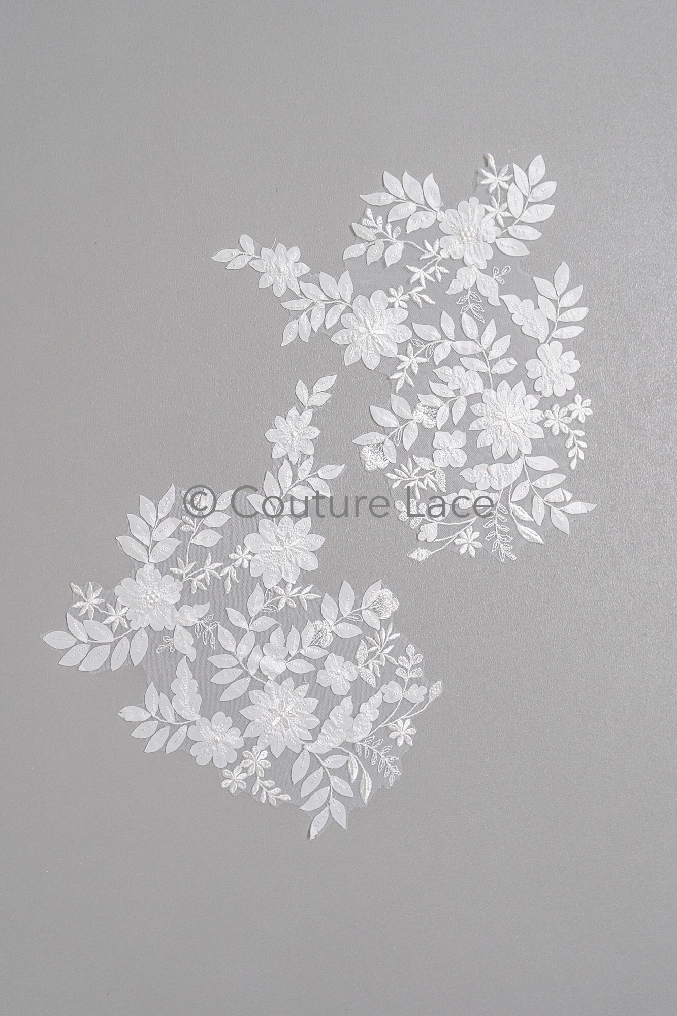 Hochzeit Kleid Spitze Applikation / Perlen Braut Aufnäher / 3D Perlen Blumen Applikation / Braut Applikation Blatt / A23-342