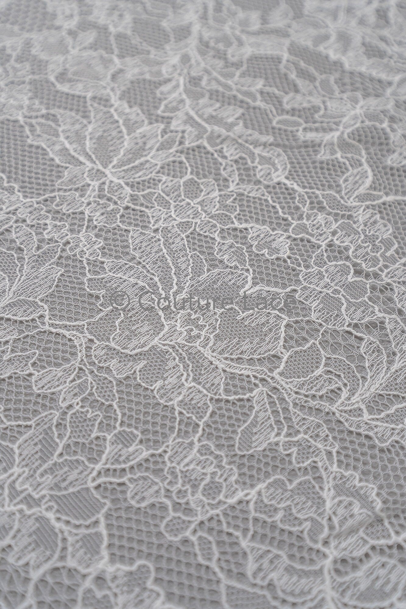 French bridal lace/ floral lace/ off-white bridal lace/ floral wedding lace/ Chantilly lace// L23-165