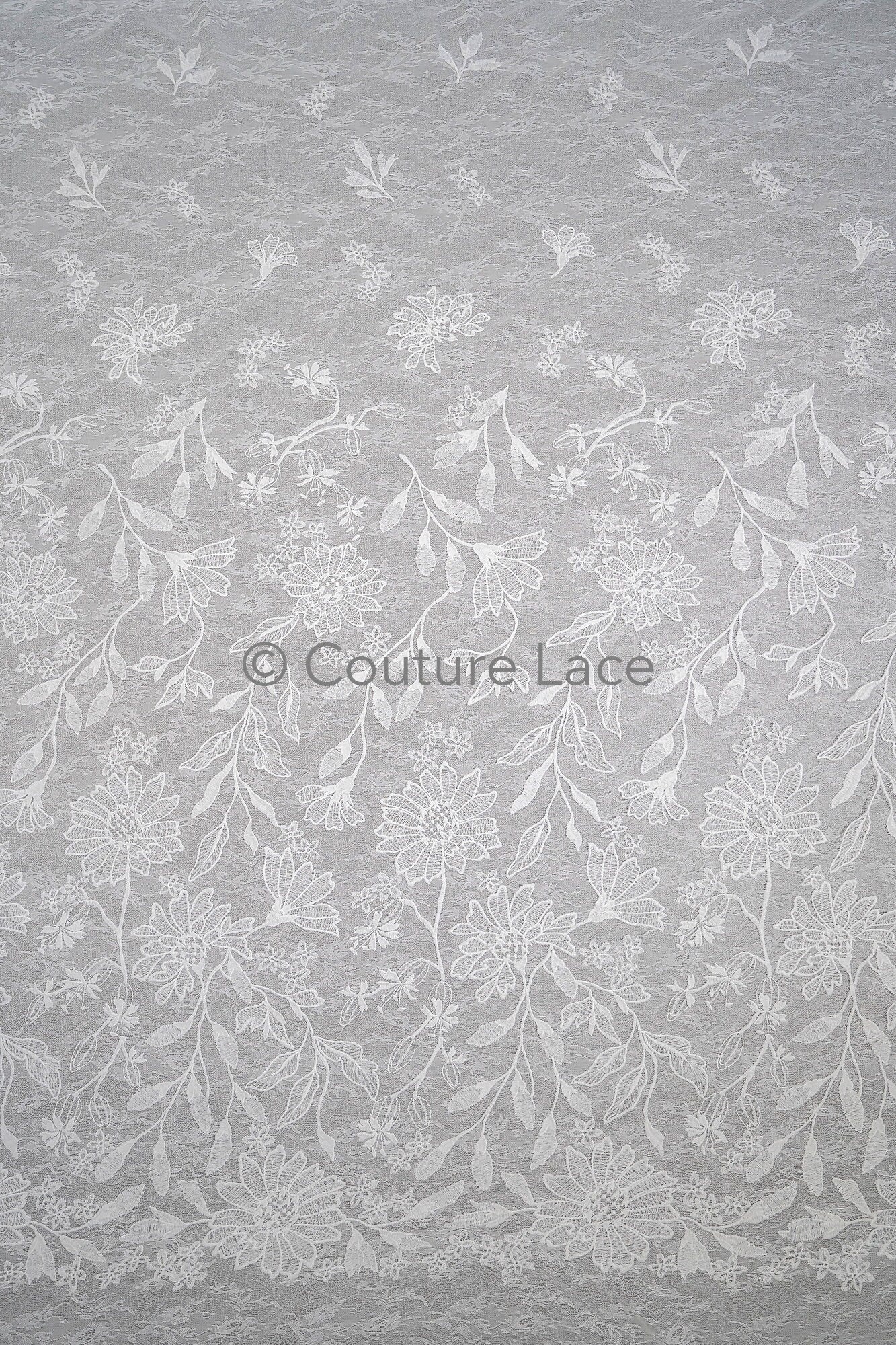 Floral bridal lace off-white/ bridal lace with flowers/ floral wedding lace/ couture lace// L23-580
