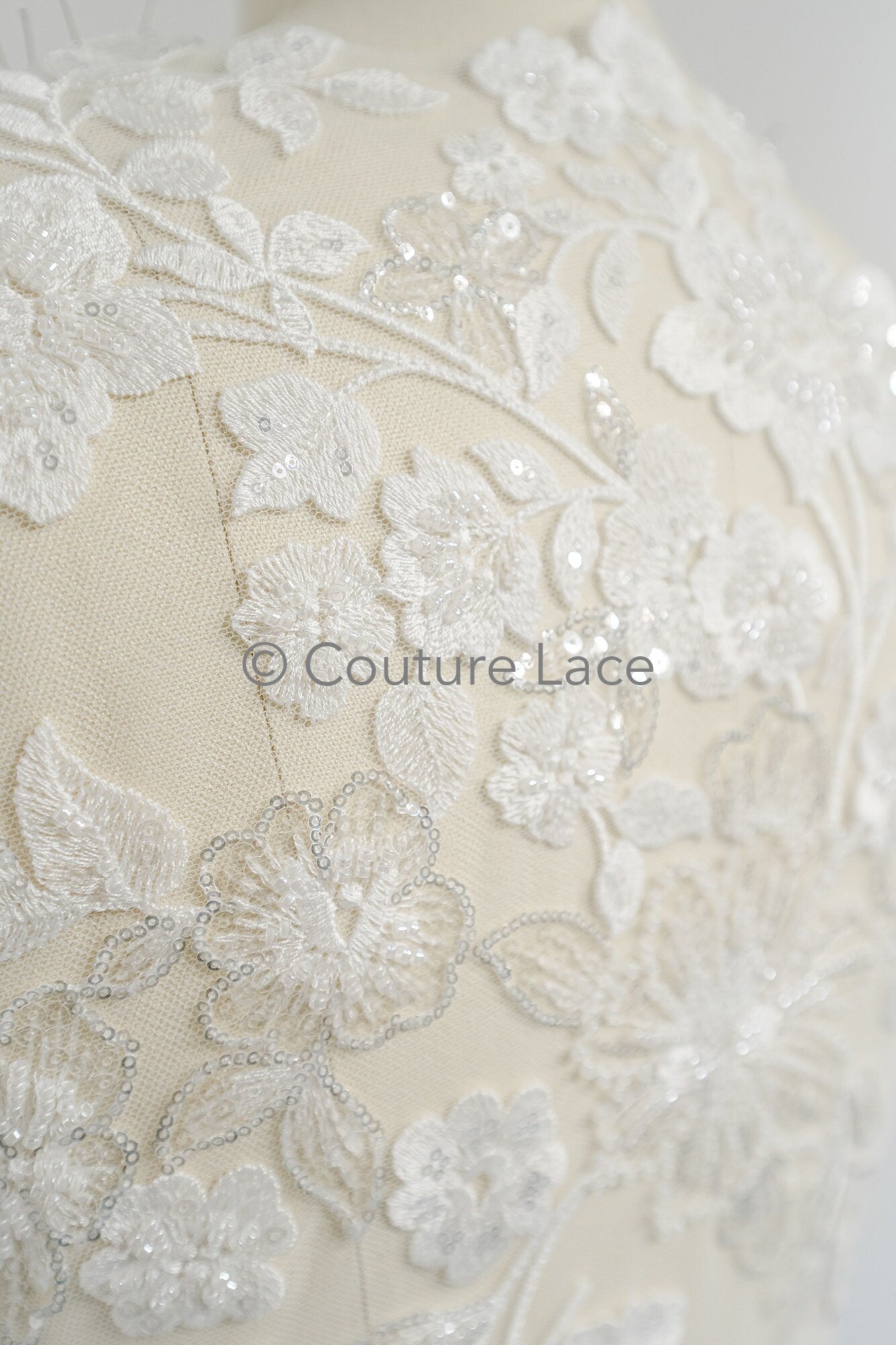 Pearl flower applique/Pearl bridal patch/Wedding dress lace applique/Bridal leaf applique/A23-335