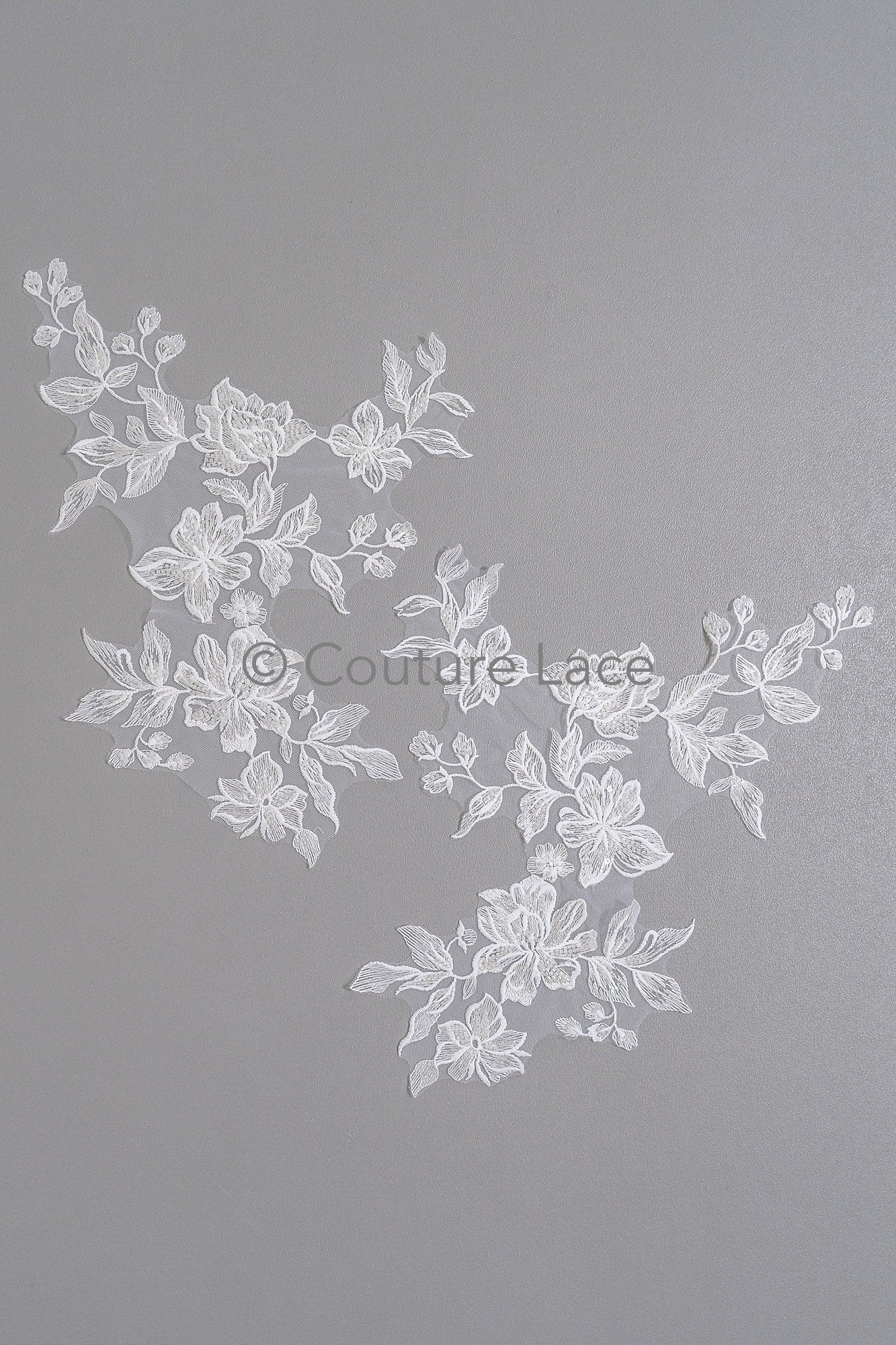 Hochzeitskleid Spitze Applikation/ Perlen Braut Aufnäher/ Perlen Blumen Applikation/ Brautblatt Applikation/ A23-336