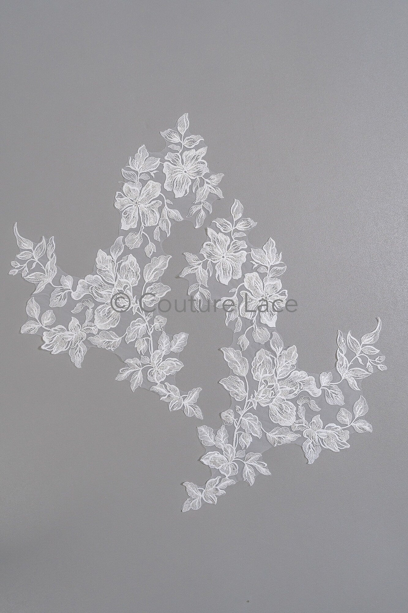 Flower Applique/ Pearl Bridal Patch/ Wedding Dress Lace Applique/ Pearl Bridal Patch/ A23-338