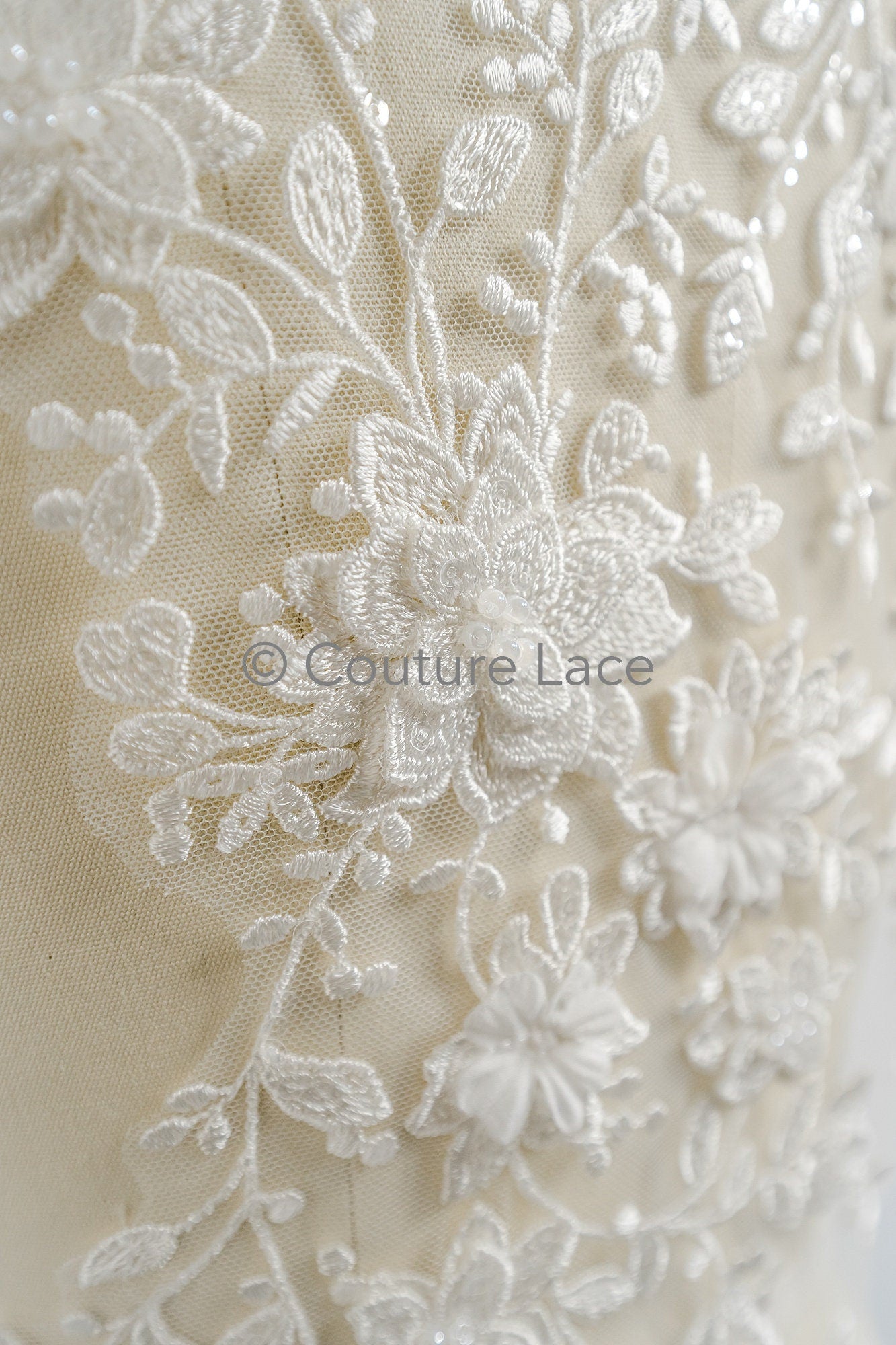 Hochzeit Kleid Spitze Applikation / Perlen Braut Aufnäher / 3D Perlen Blumen Applikation / Braut Applikation Blatt / A23-346