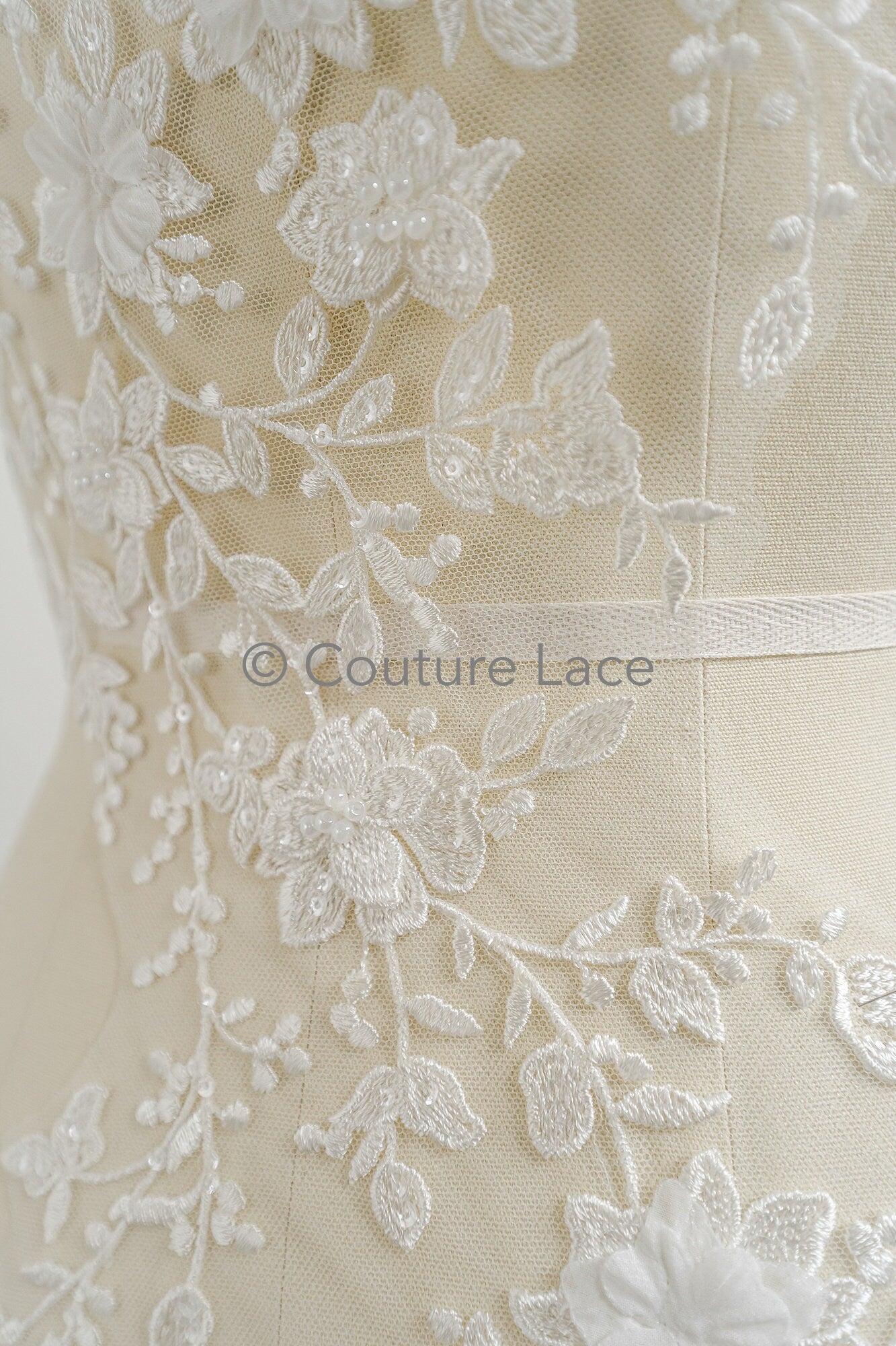 Hochzeit Kleid Spitze Applikation / Perlen Braut Aufnäher / 3D Perlen Blumen Applikation / Braut Applikation Blatt / A23-346