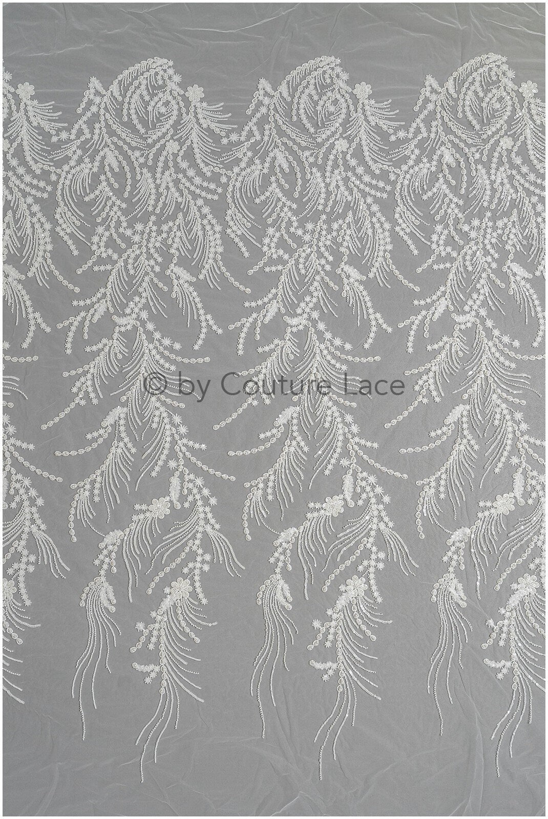 Perlen Spitzenstoff Off-White/ Perlen Brautkleid Spitze/ Couture Spitze Stoff/ Perlen Spitze// L23-508