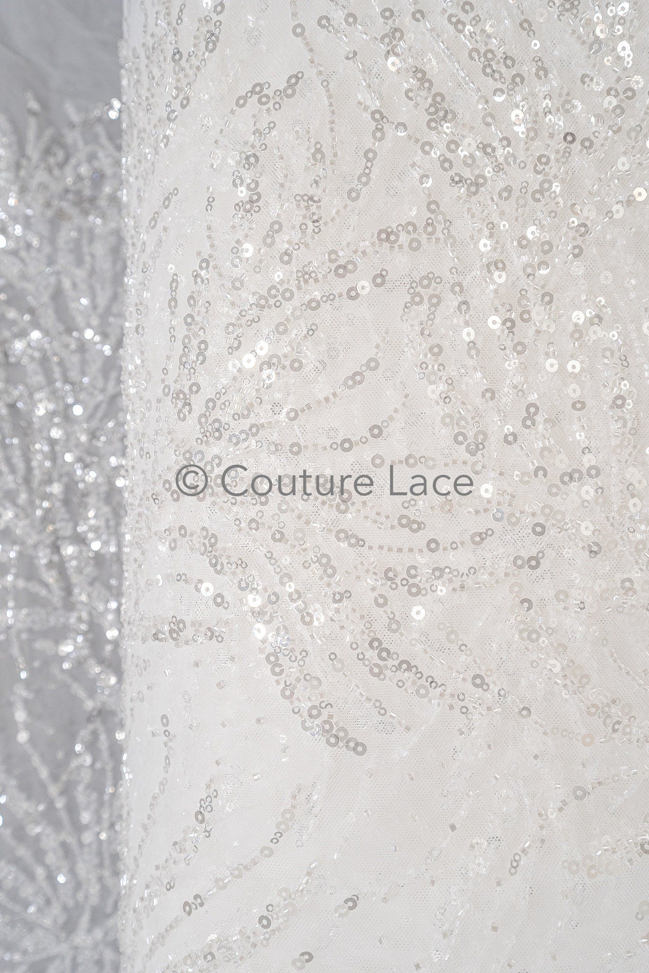Perlen Spitzenstoff Off-White/ Perlen Brautkleid Spitze/ Couture Spitze mit Perlen/ Perlen Spitze// L23-544
