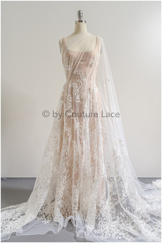 Perlen Spitzenstoff Off-White/ Couture Spitze mit Perlen/ Braut Spitzenstoff/ Perlen Spitze// L23-546