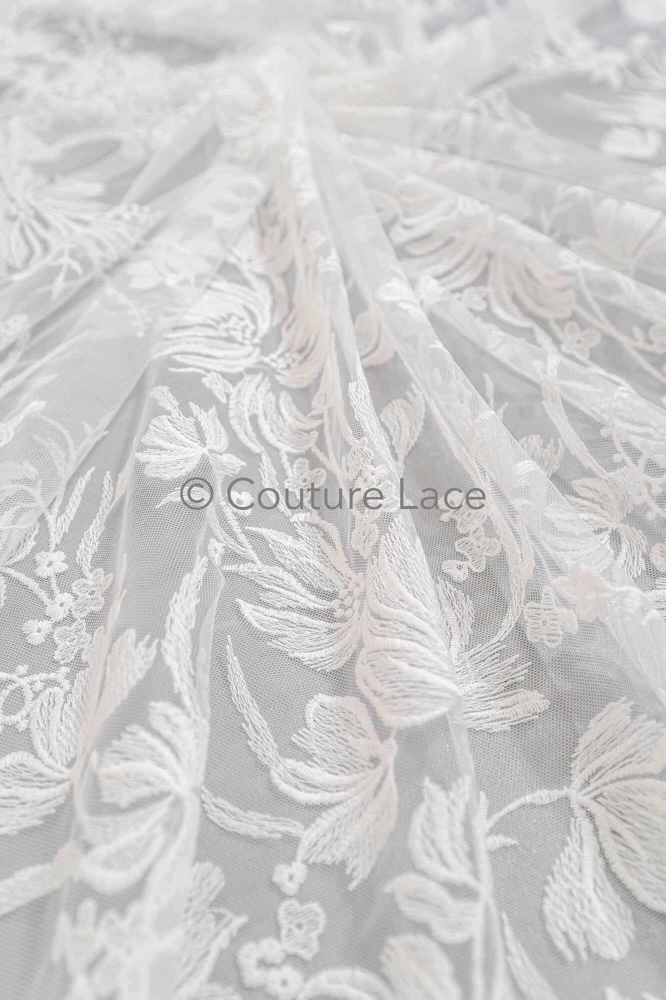 Blumen Braut Spitze Off-White/ Brautspitze/ Blumen Hochzeit Spitze/ Couture Spitze// L23-547