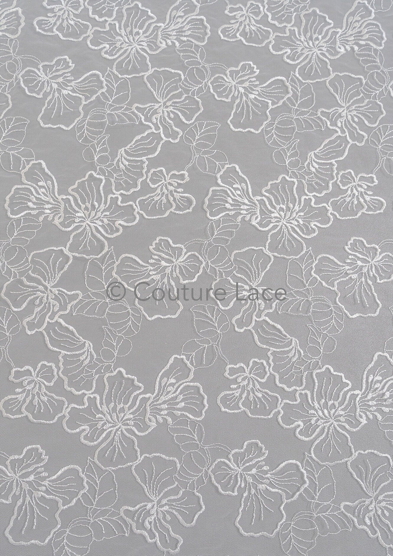 Blumen Braut Spitze Off-White/ Brautspitze mit Blumen/ Blumen Hochzeit Spitze/ Couture Spitze// L23-555
