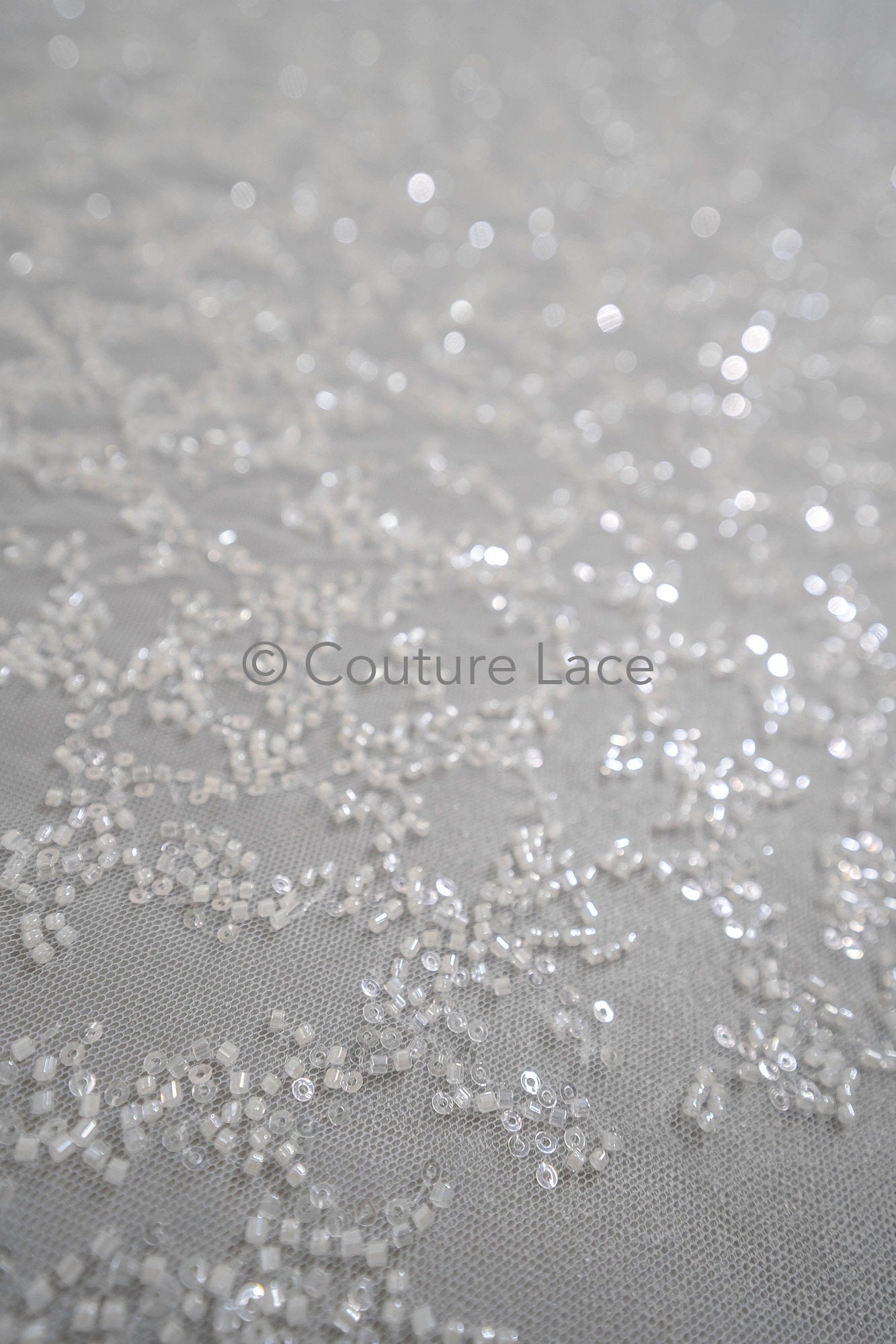 Couture Spitzenstoff Off-White/ Perlen Spitzenstoff/ Spitze mit Perlen/ Brautspitze Stoff// L23-557
