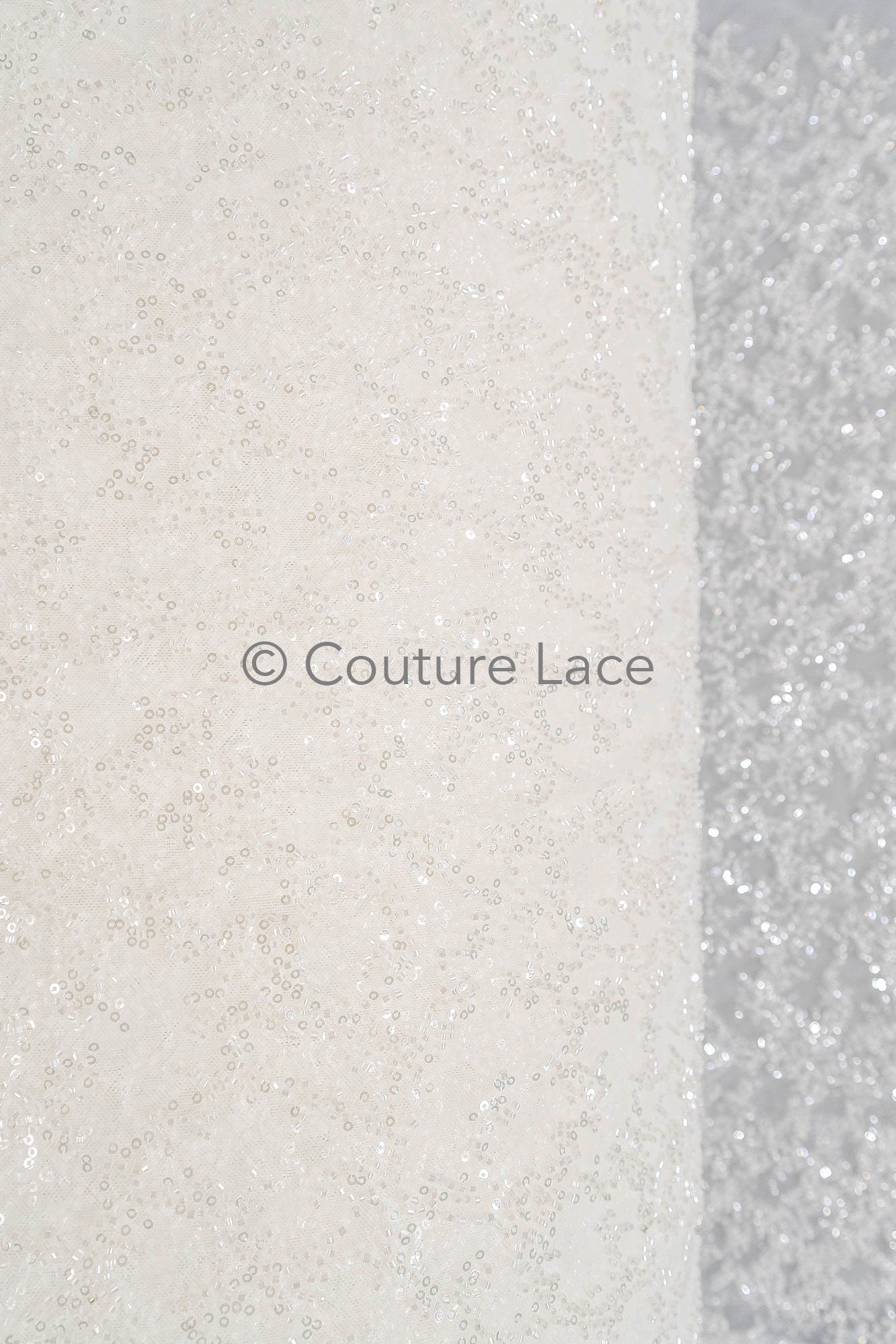 Couture Spitzenstoff Off-White/ Perlen Spitzenstoff/ Spitze mit Perlen/ Brautspitze Stoff// L23-557