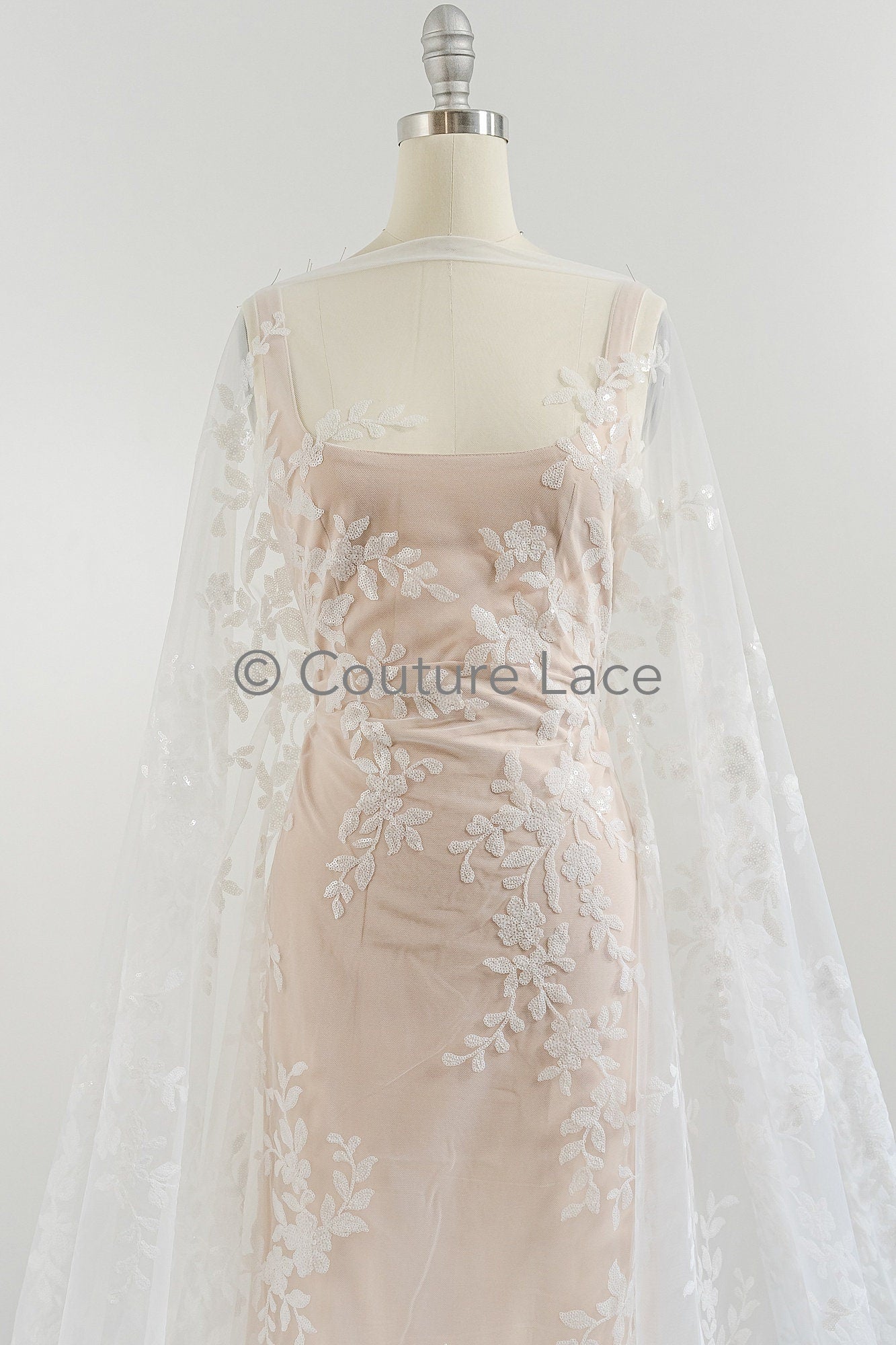 Blumen Braut Spitze Off-White/ Braut Spitzenstoff/ Blumen Hochzeit Spitze/ Couture Spitze// L23-552