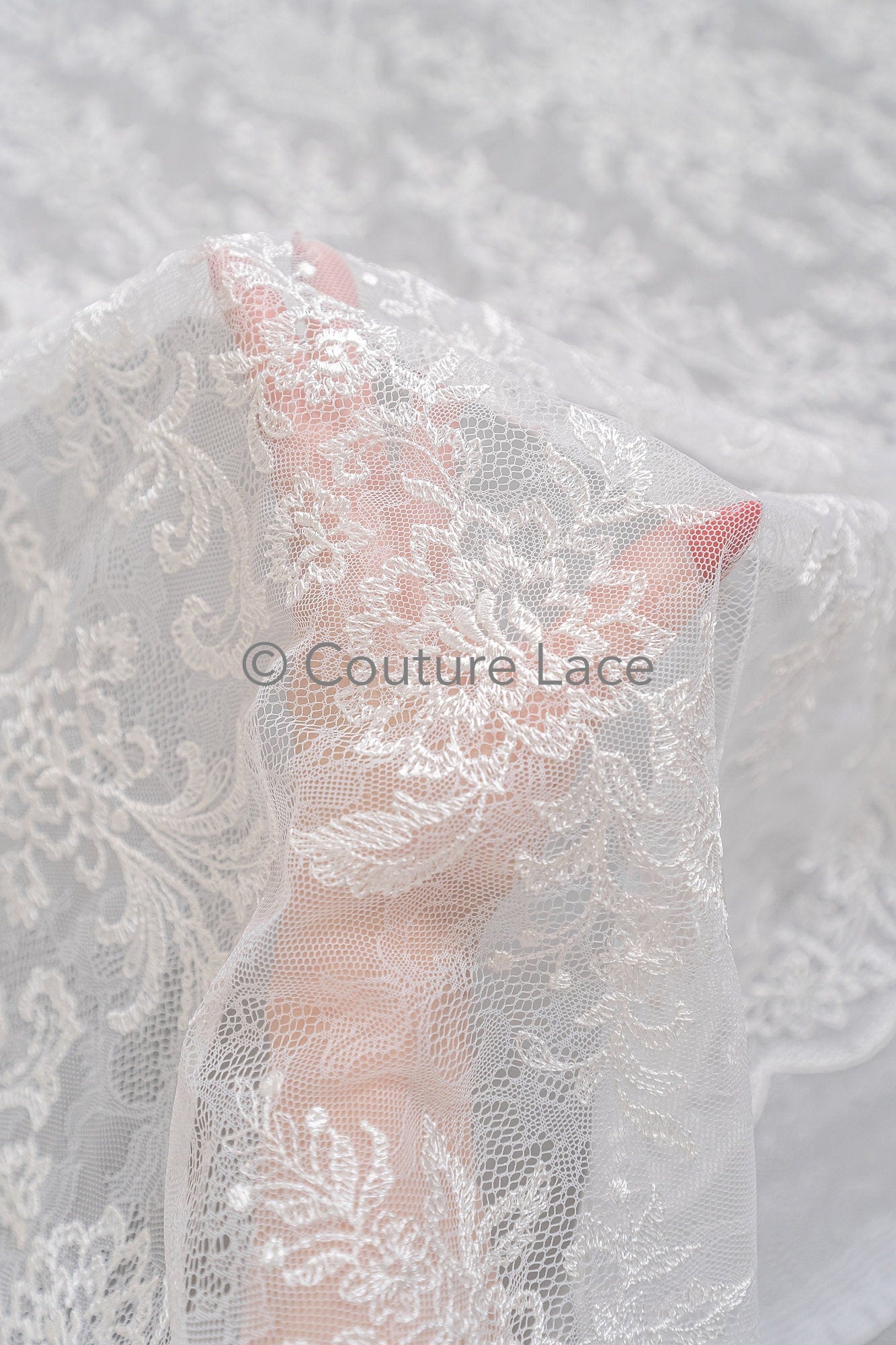 Blumen Braut Spitze Off-White/ Brautspitze mit Blumen/ Blumen Hochzeit Spitze/ Couture Spitze// L23-576