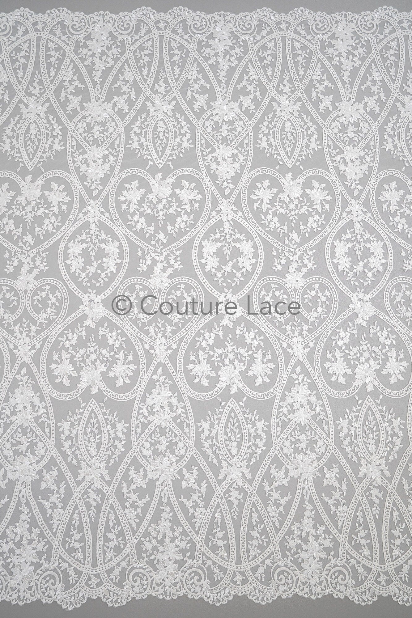 Blumen Braut Spitze Off-White/ Brautspitze mit Blumen/ Blumen Hochzeit Spitze/ Couture Spitze// L23-575
