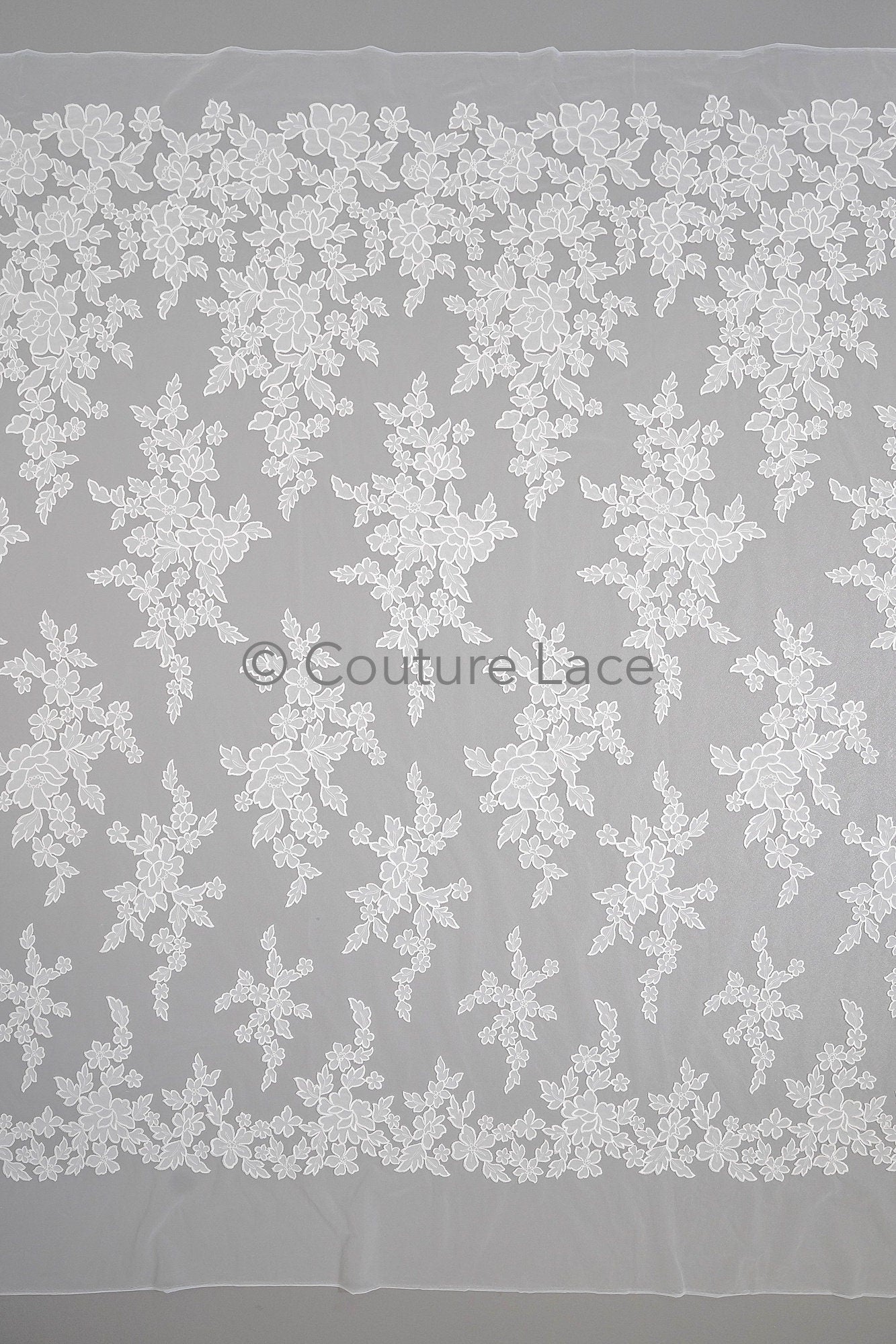 Blumen Braut Spitze Off-White/ Brautspitze mit Blumen/ Blumen Hochzeit Spitze/ Couture Spitze// L23-590