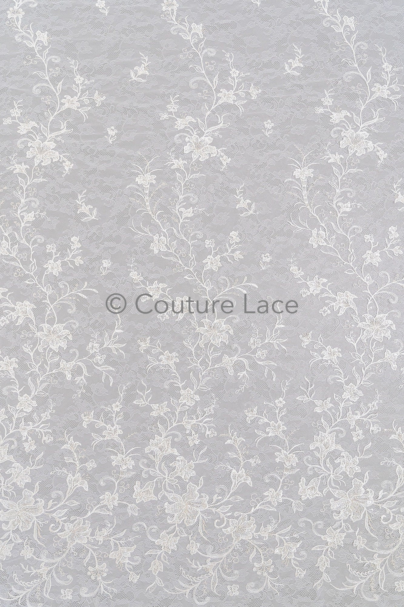 Perlen Spitzenstoff Off-White/ Couture Spitzenstoff/ Braut Spitzenstoff/ Perlen Spitze// L23-577