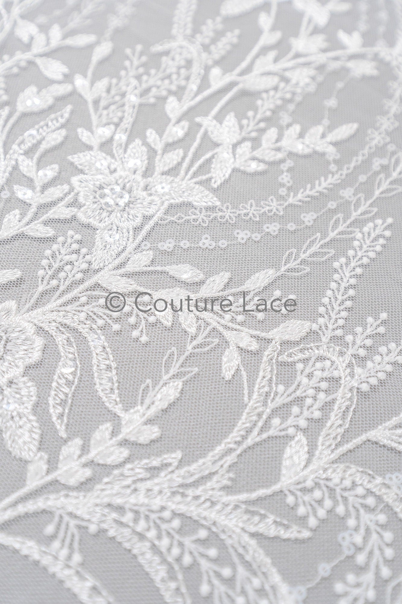 Florale Braut Spitze Off-White/ Braut Spitze/ florale Brautspitze/ Hochzeit Spitze/ Couture Spitze mit Pailletten// L23-581
