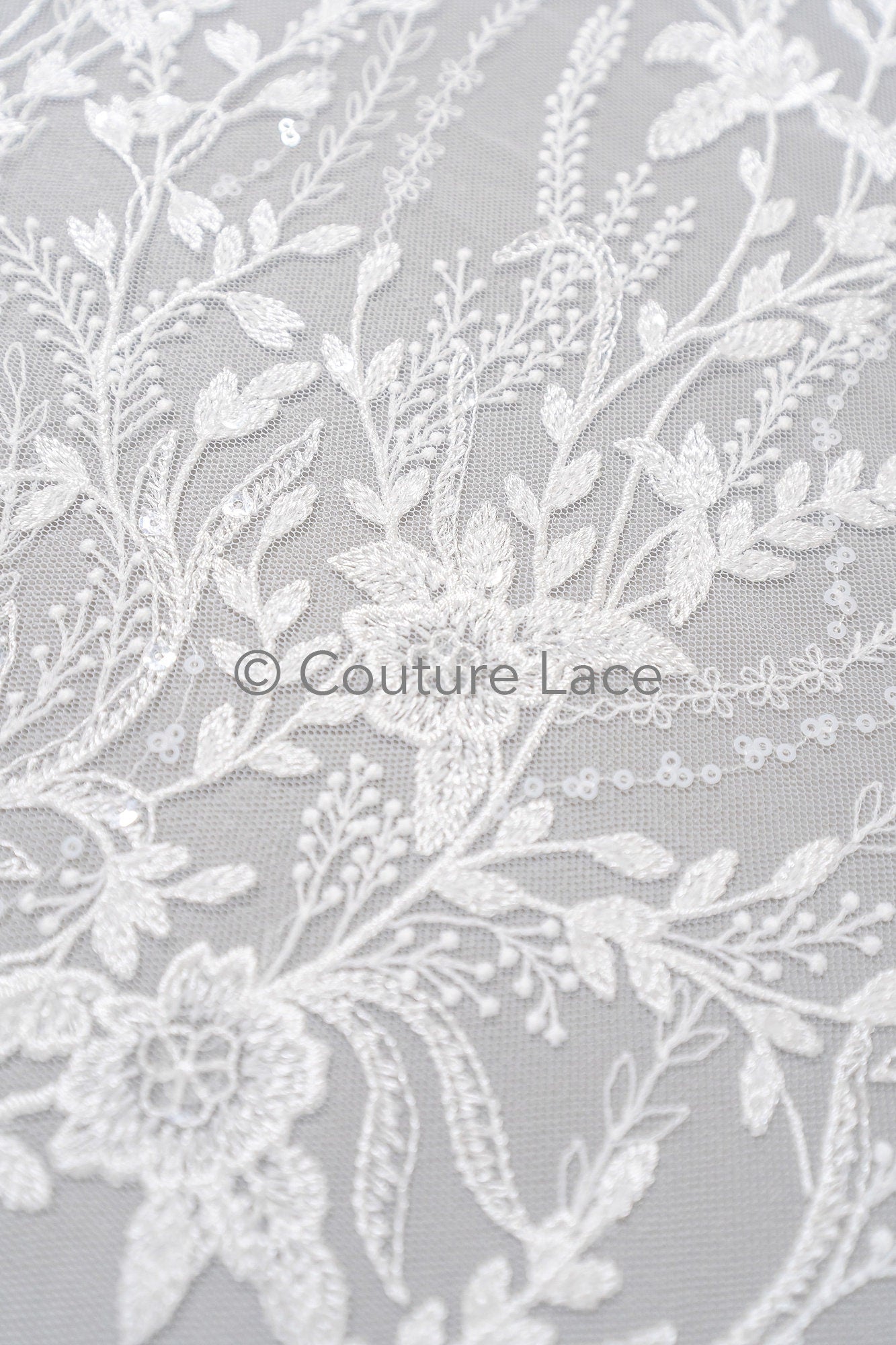 Florale Braut Spitze Off-White/ Braut Spitze/ florale Brautspitze/ Hochzeit Spitze/ Couture Spitze mit Pailletten// L23-581