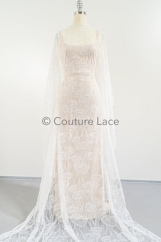 Français dentelle florale/ Dentelle Raschel nuptiale/ Dentelle voile Français/ Dentelle Chanitilly nuptiale/ Dentelle édouardienne// L23-144