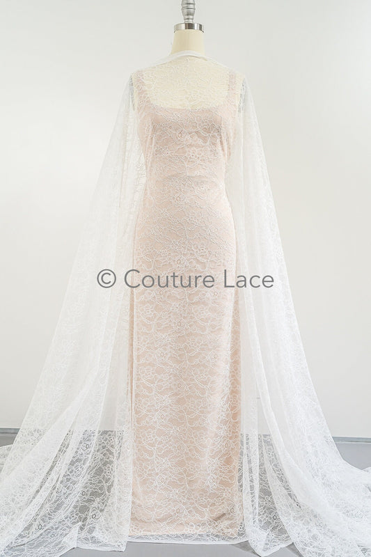 Français dentelle florale/dentelle bruissante de mariée/dentelle de voile Français/dentelle Chanitilly de mariée/tissu de dentelle édouardienne//L23-124