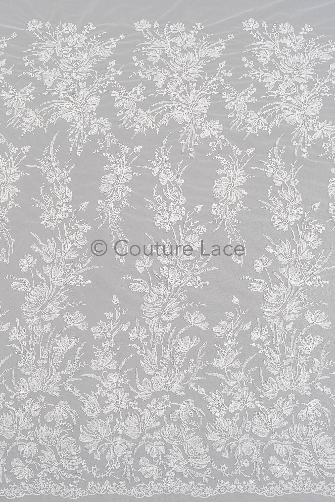 Blumen Braut Spitze Off-White/ Brautspitze/ Blumen Hochzeit Spitze/ Couture Spitze// L23-547