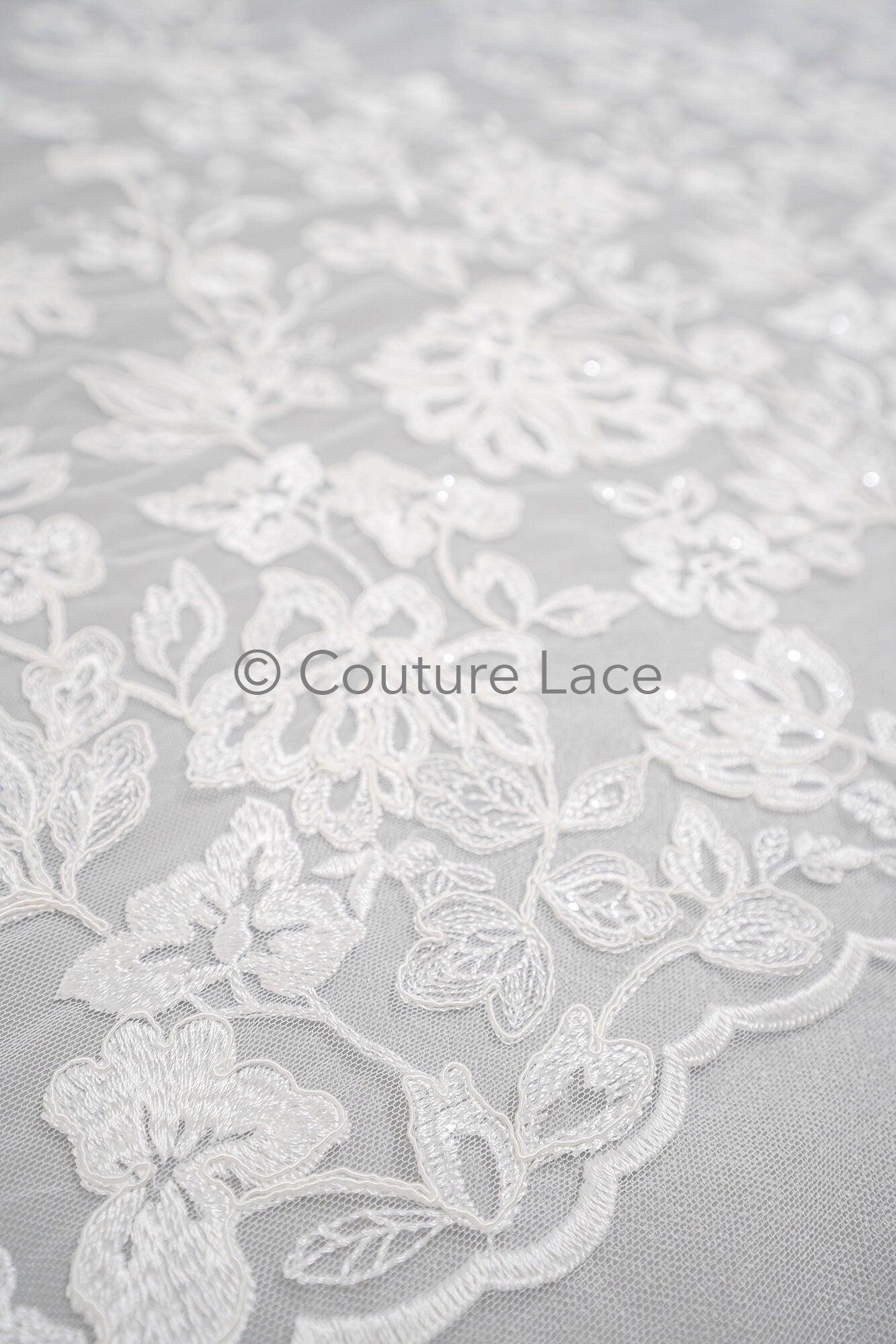 Blumen Braut Spitze Off-White/ Brautspitze mit Blumen/ Blumen Hochzeit Spitze/ Couture Spitze// L23-556