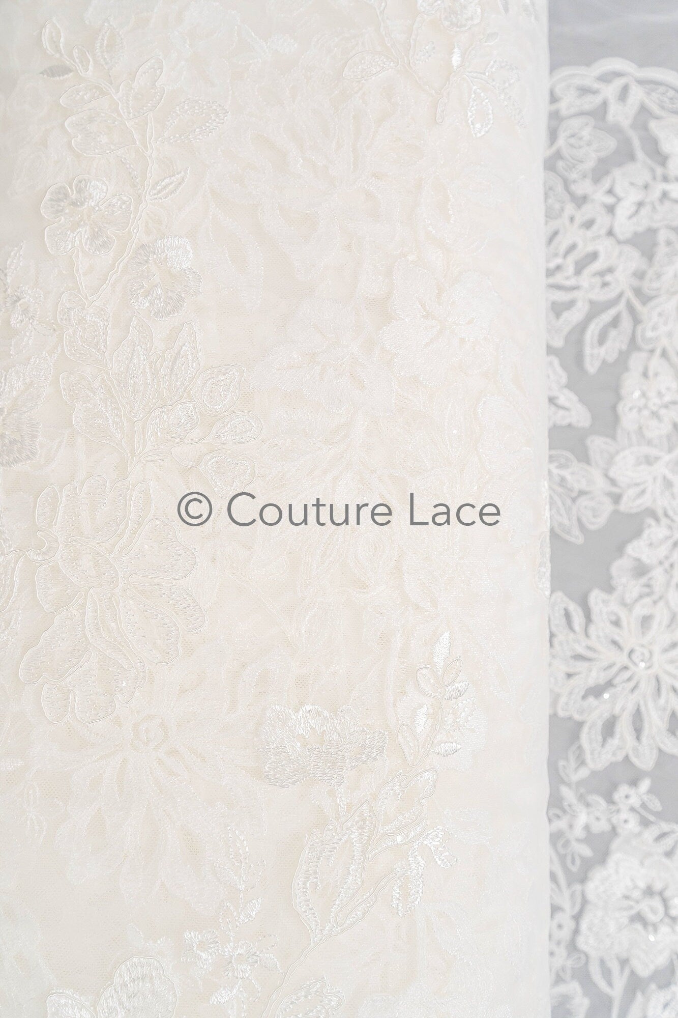 Blumen Braut Spitze Off-White/ Brautspitze mit Blumen/ Blumen Hochzeit Spitze/ Couture Spitze// L23-556