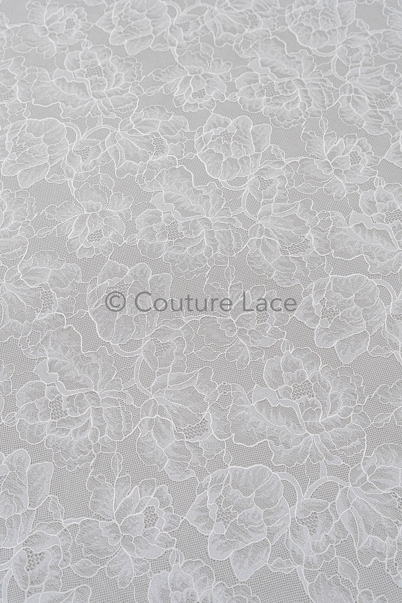 French Floral Lace / Bridal Raschel Lace / French Veil Lace / Bridal Chanitilly Lace / Edwardian Lace Fabric / / L23-170