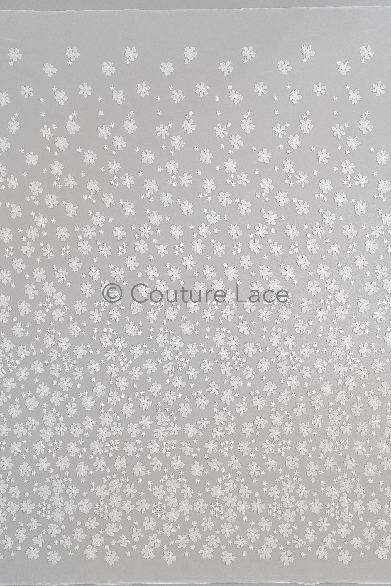 3D Blumen Spitzenstoff Off-White/ Braut Spitzenstoff/ romantischer Spitzenstoff mit 3D Blumen/ Hochzeit Spitzenstoff// L23-600