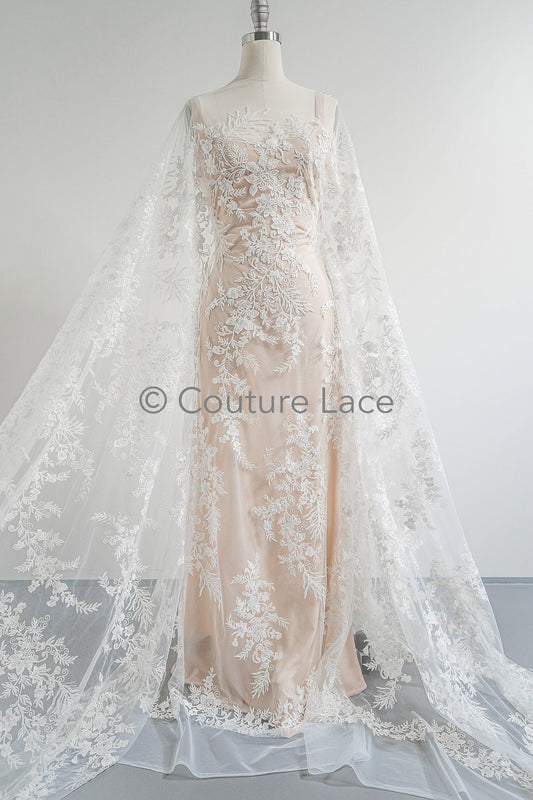 Perlen Spitzenstoff Off-White/ Couture Spitzenstoff/ Braut Spitze/ Perlen Spitze// L23-602