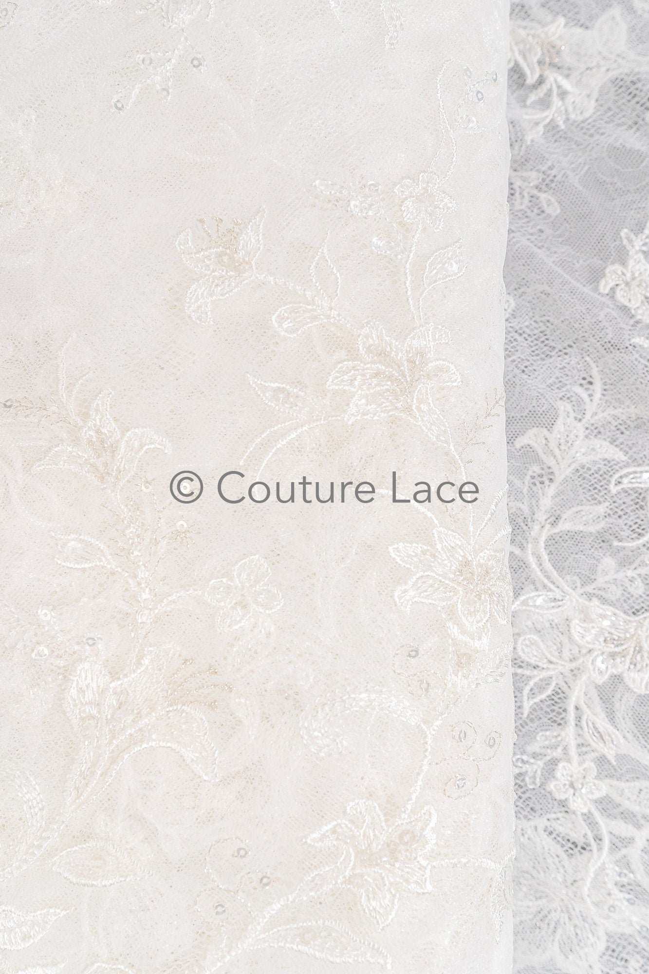 Perlen Spitzenstoff Off-White/ Couture Spitzenstoff/ Braut Spitzenstoff/ Perlen Spitze// L23-577