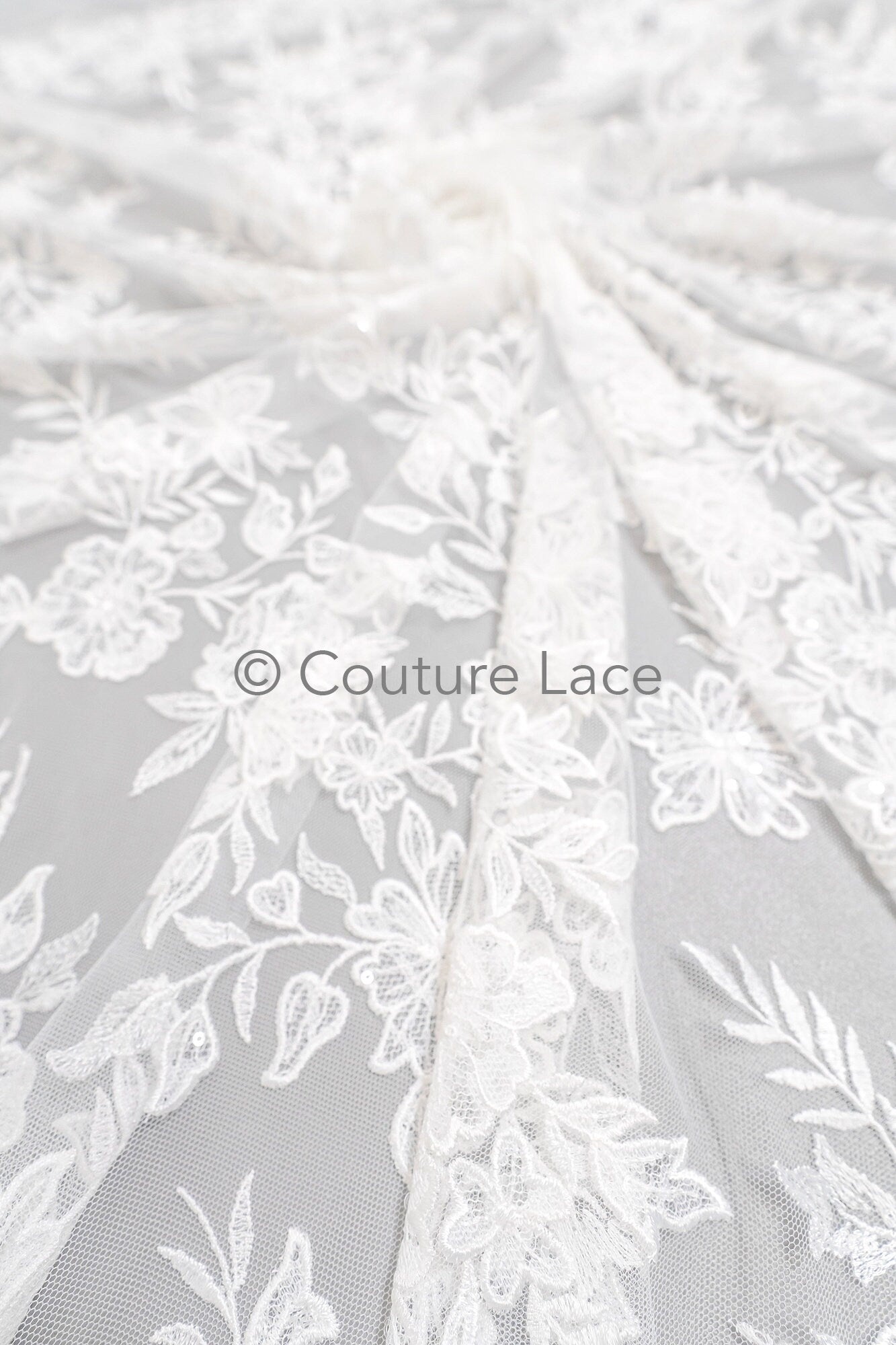 Blumen Spitze Off-White/ romantische Braut Spitze/ französische Brautspitze/ florale Braut Spitze// L23-593
