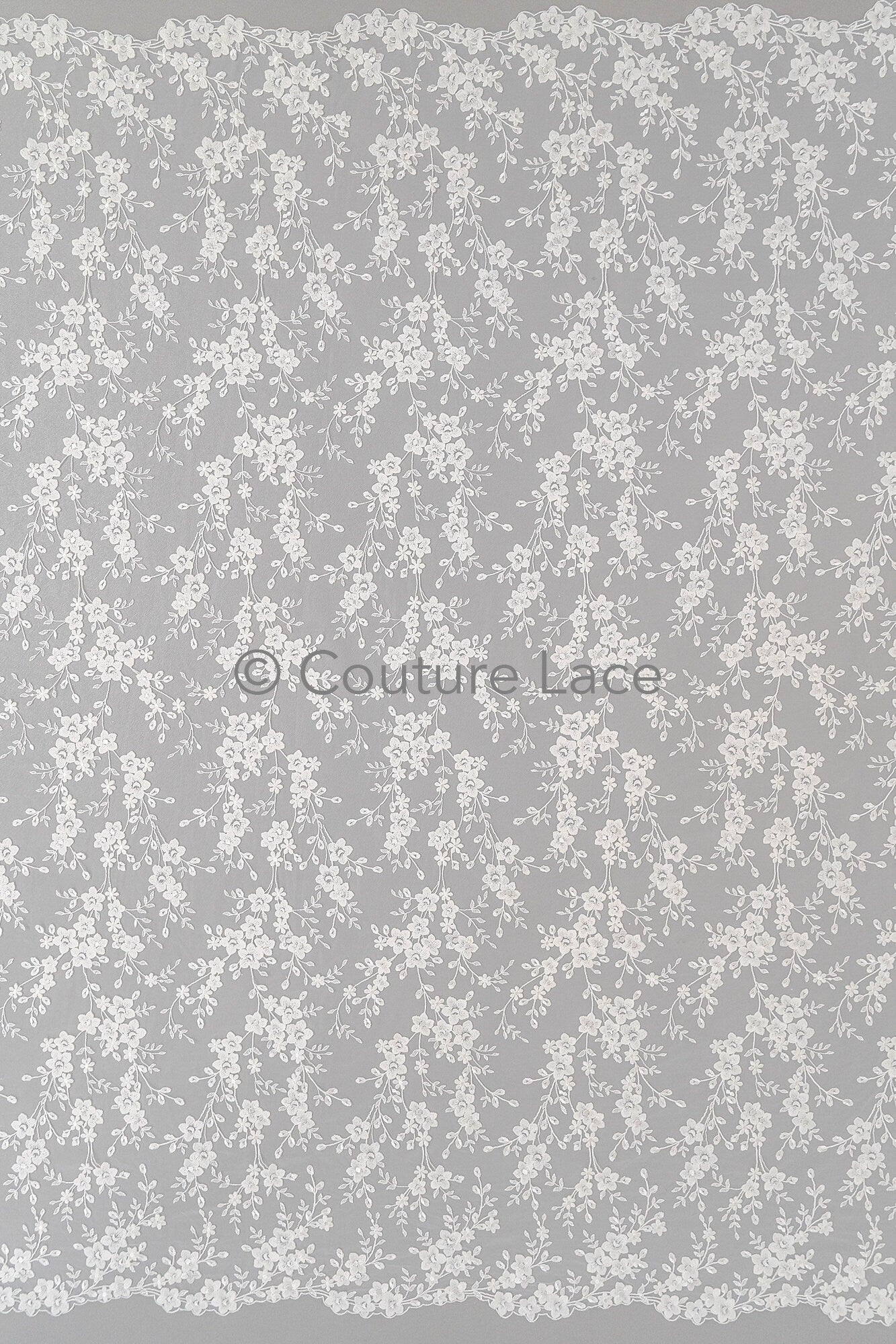 Blumen Braut Spitze Off-White/ Brautspitze mit Blumen/ Blumen Hochzeit Spitze/ Couture Spitze// L23-604