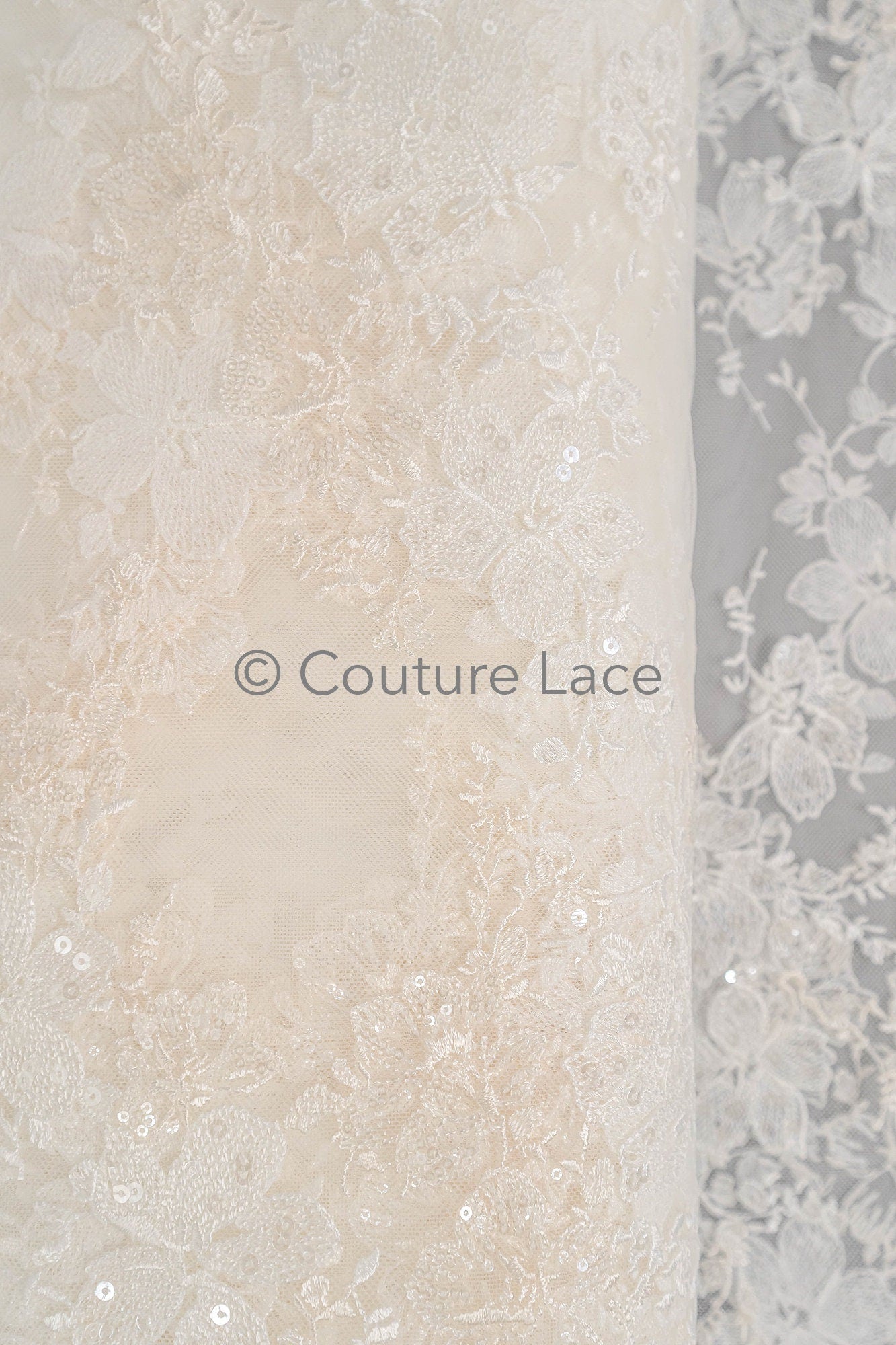 Floral Bridal Lace Off-White/ Bridal Lace/ Floral Wedding Lace/ Couture Lace// L23-606