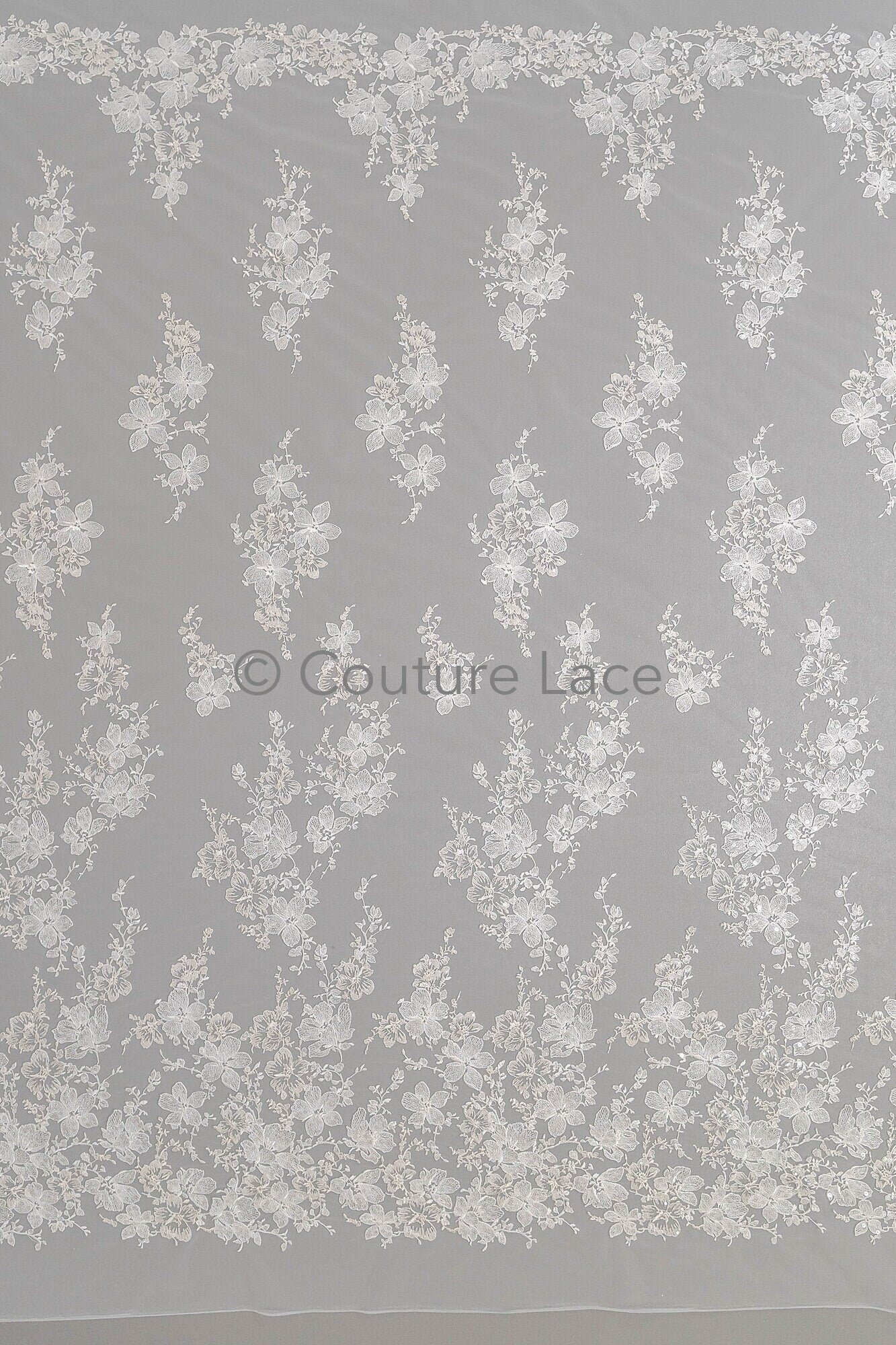 Floral Bridal Lace Off-White/ Bridal Lace/ Floral Wedding Lace/ Couture Lace// L23-606