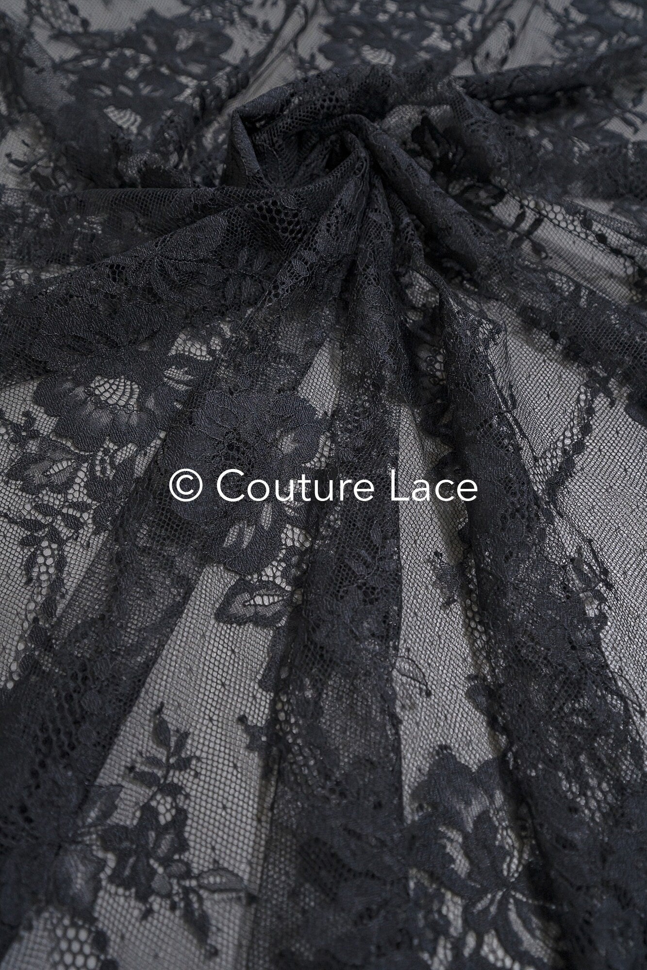 3 yds französische Spitze/ Braut florale Spitze/ schwarze Brautspitze/ florale Hochzeit Spitze/ Chantilly Spitze// L23-618