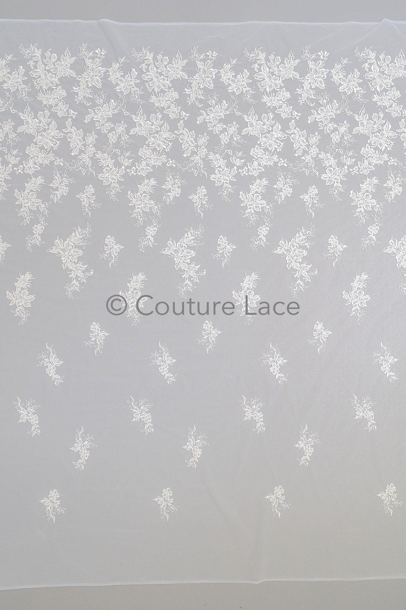 Blumen Braut Spitze Off-White/ Brautspitze mit Blumen/ Hochzeit Spitze/ Couture Spitze// L23-624