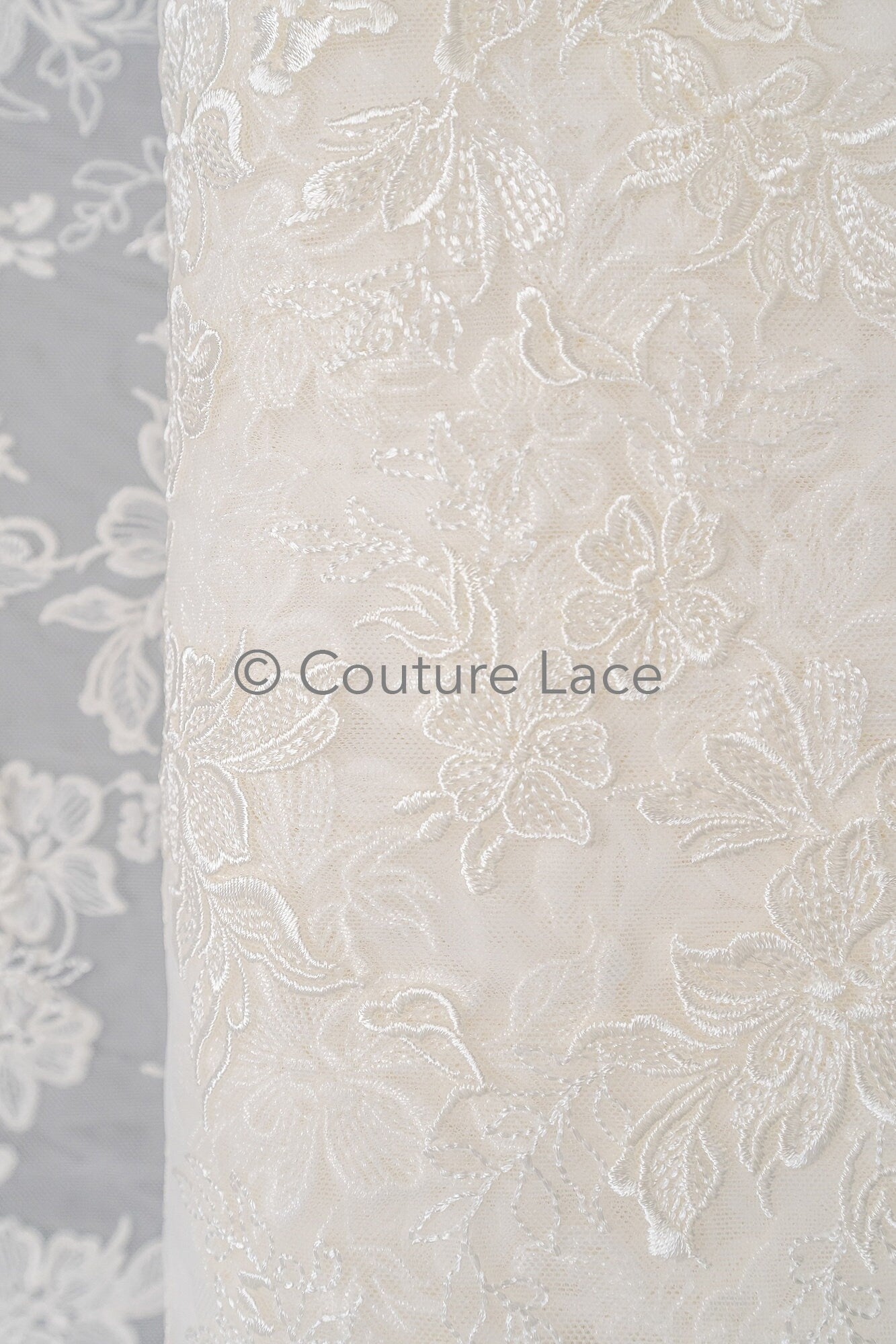 Blumen Braut Spitze Off-White/ Brautspitze mit Blumen/ Hochzeit Spitze/ Couture Spitze// L23-624
