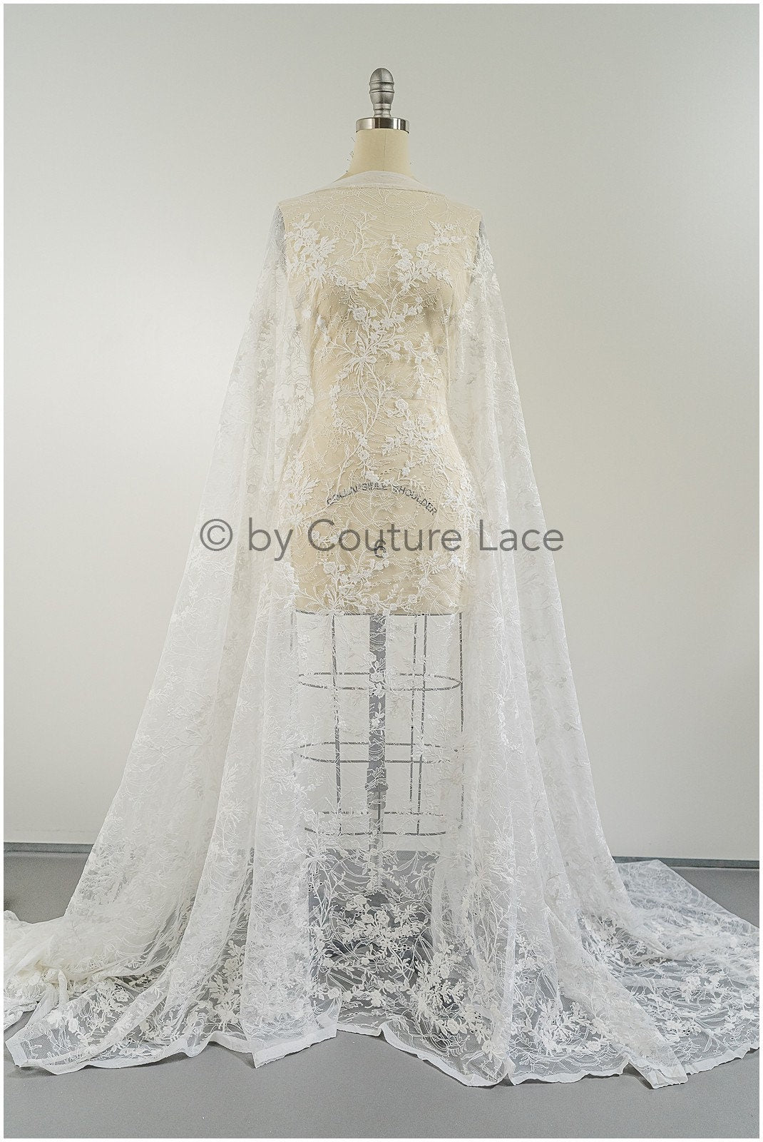 Florale Braut Spitze Off-White/ französische Braut Spitze/ florale Hochzeit Spitze/ Couture Spitze// L23-633