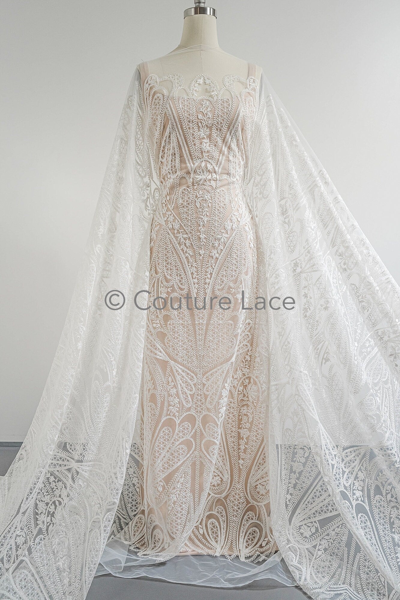 Florale Braut Spitze Off-White/ florale Brautspitze/ Ornament Hochzeit Spitze/ Couture Spitze// L23-596